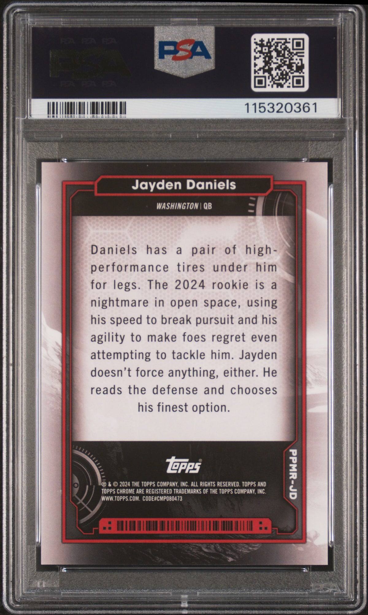 2024 Topps Cosmic Chrome Planetary Pursuit Jayden Daniels Mars Rookie #JD PSA 10