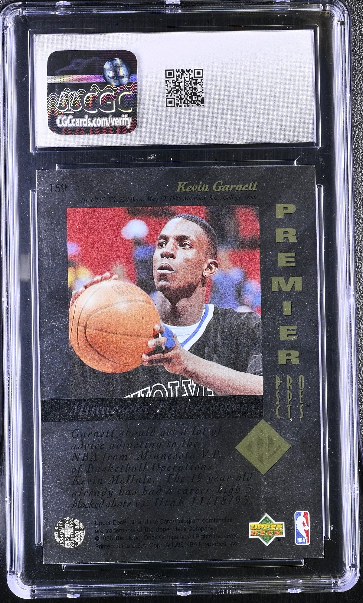1995-96 SP Kevin Garnett #159 CGC 8.5