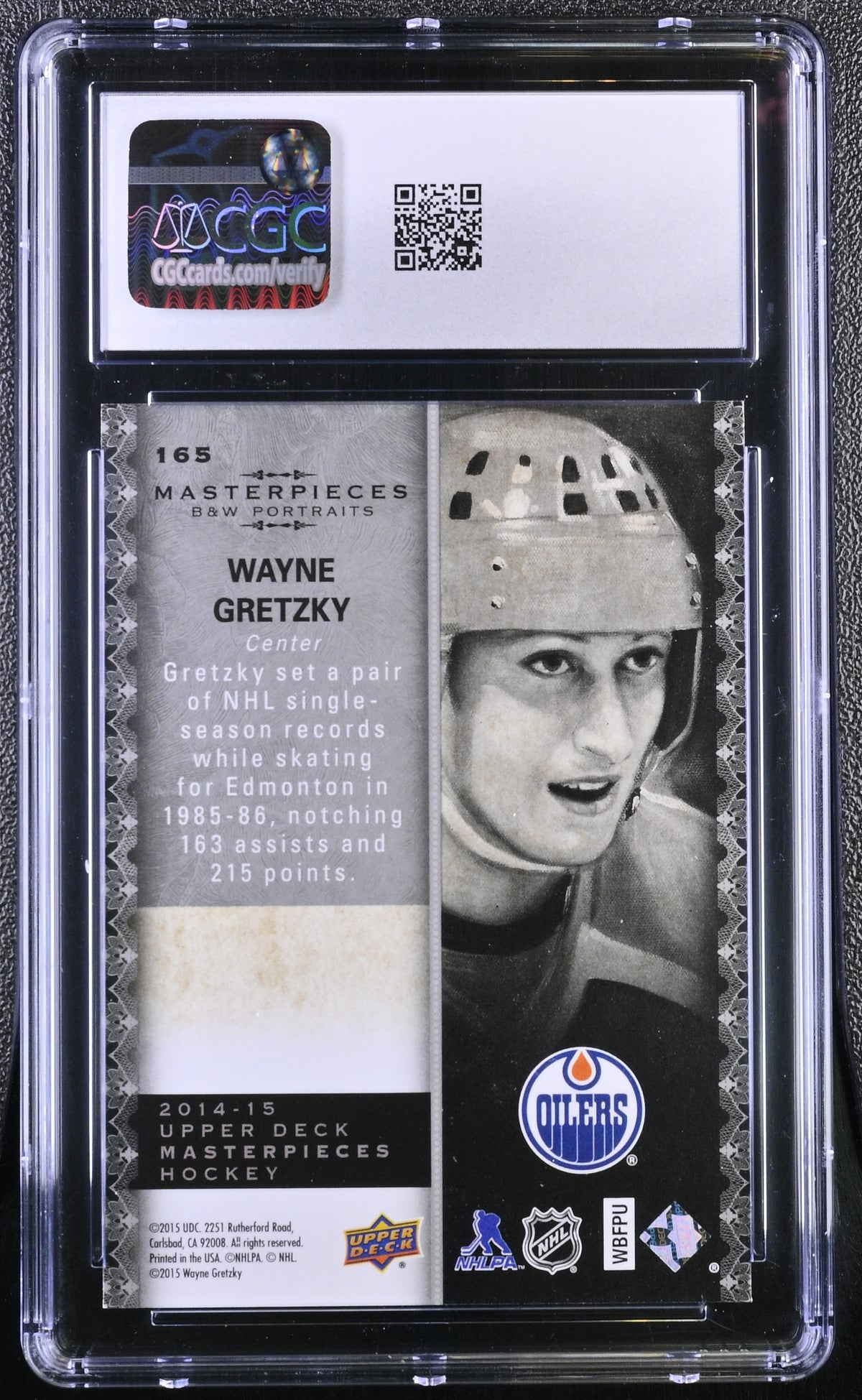2014-15 Upper Deck Masterpieces Wayne Gretzky #165 CGC 9.5 Edmonton Oilers