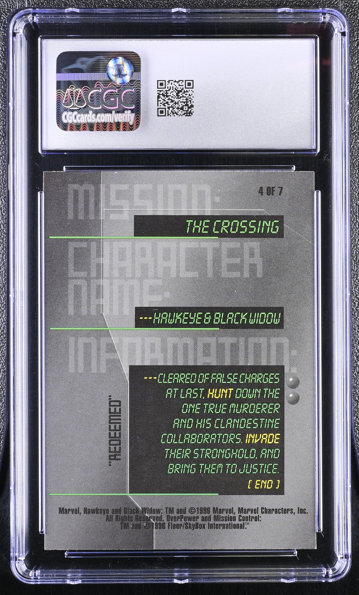 1996 Overpower Mission Control Expansion Redeemed The Crossing CGC 10 #4 of 7