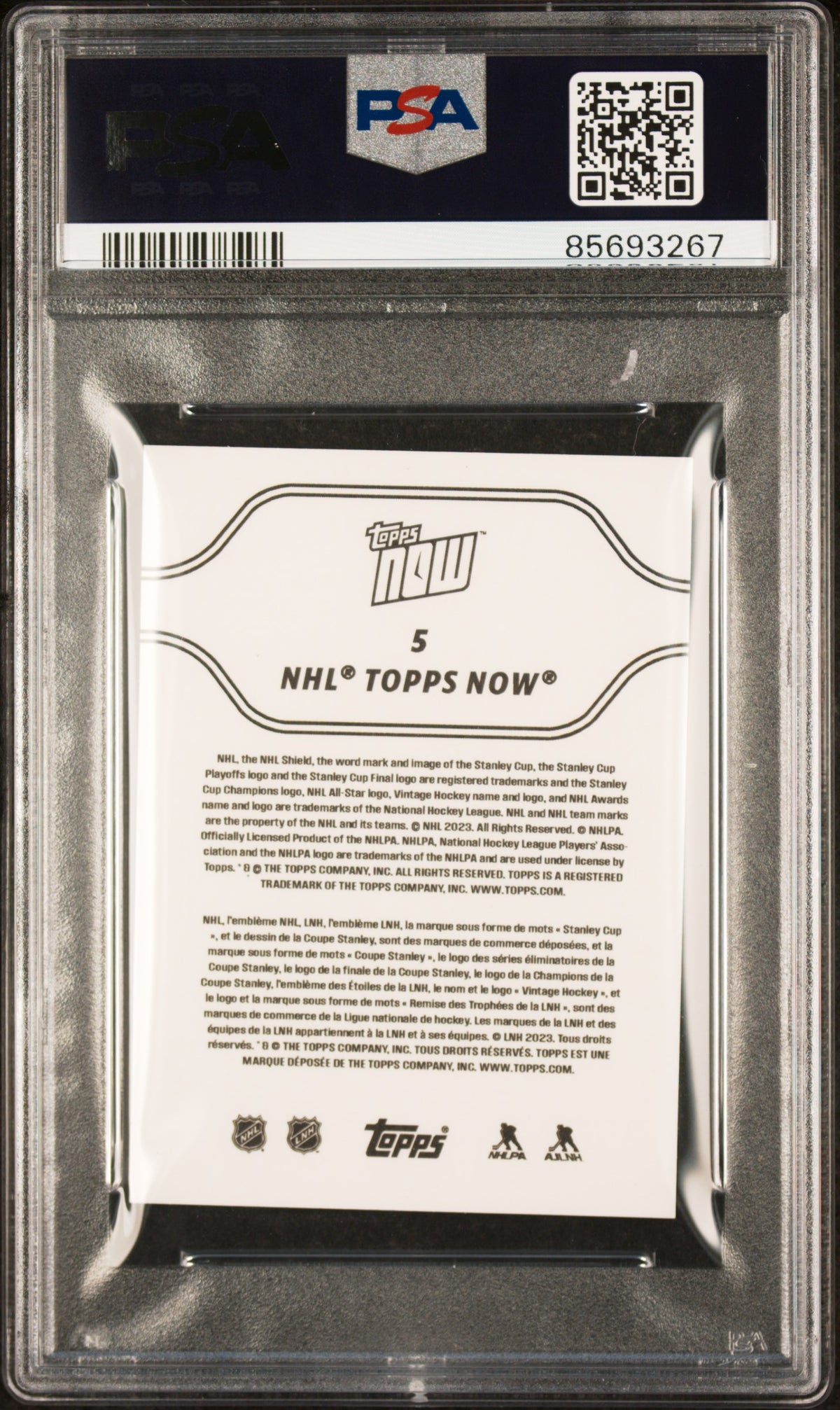 2023 Topps Now NHL Stickers Connor Bedard Rookie #5 PSA 10 Chicago Blackhawks