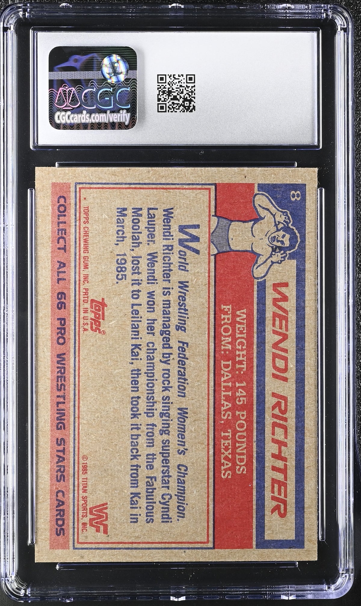 1985 Topps WWF Wendi Richter #8 CGC 9
