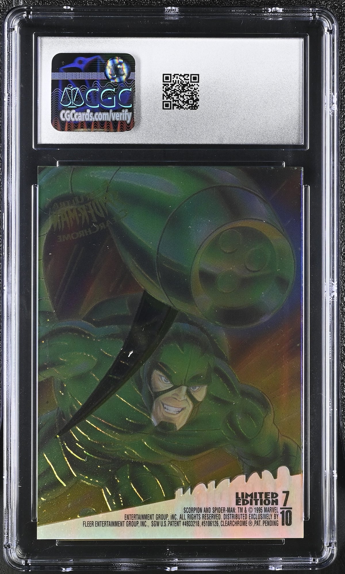 1995 Fleer Ultra Spider-Man Scorpion #7 of 10 ClearChrome CGC 10
