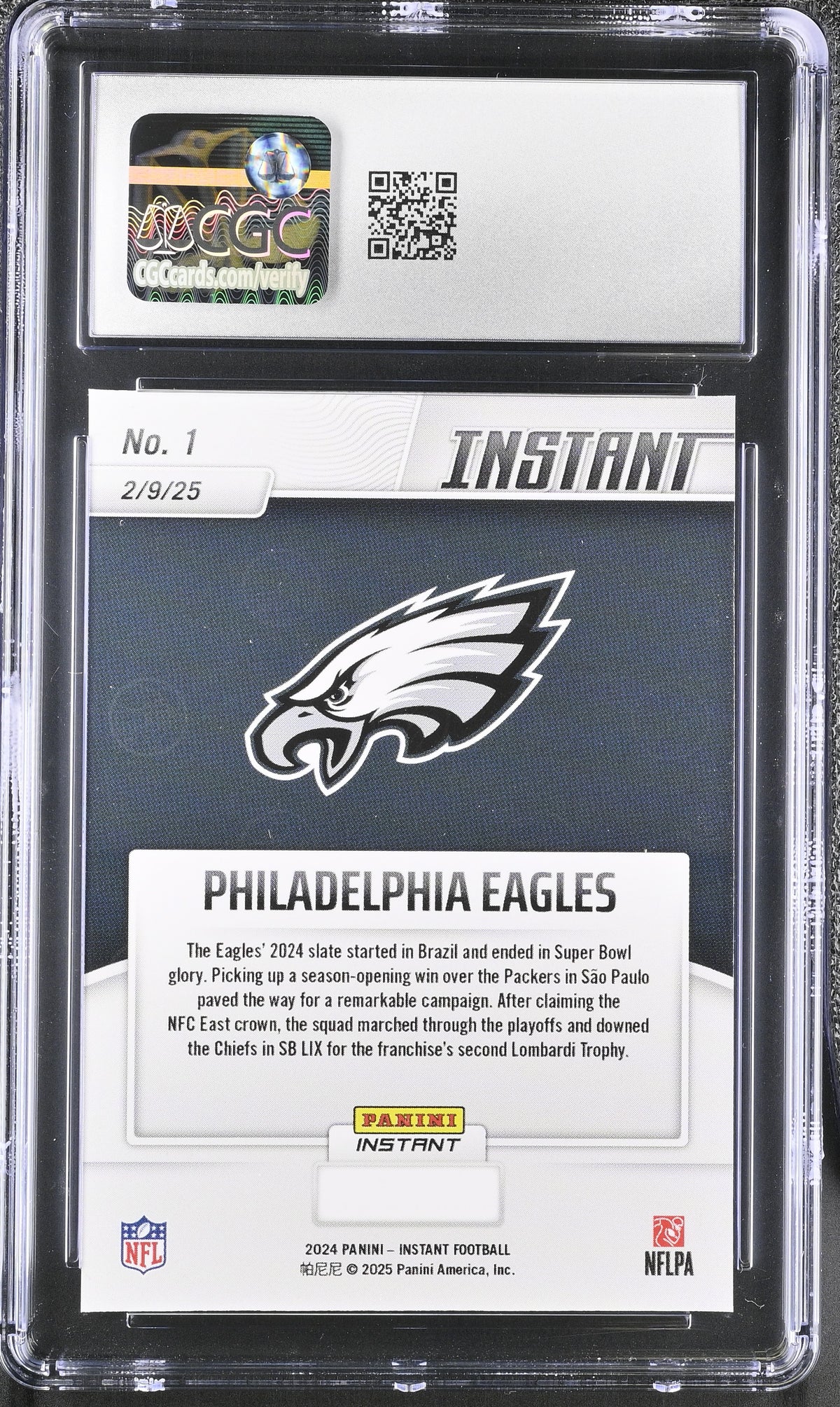 2024 Panini Instant LIX Champions Philadelphia Eagles #1 CGC 10