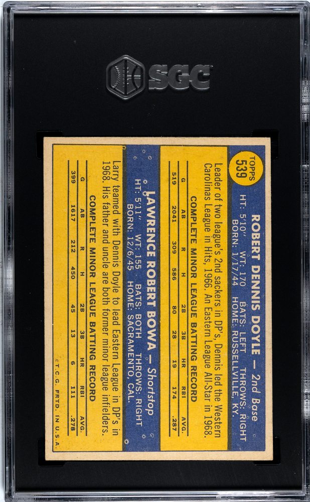 1970 Topps Larry Bowa Rookie #539 SGC 4.5 Philadelphia Phillies