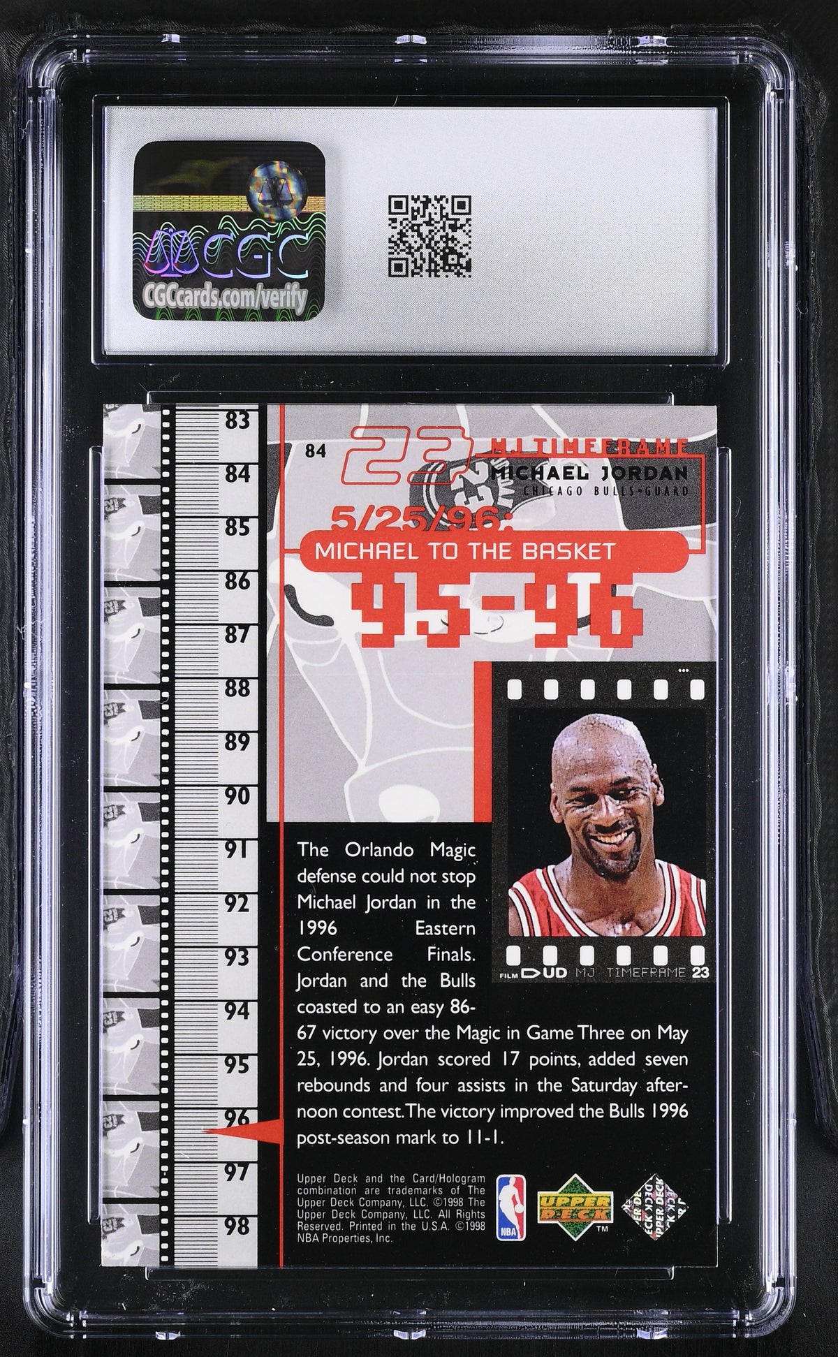 1998 Upper Deck MJ Living Legend Michael Jordan #84 CGC 9 Chicago Bulls