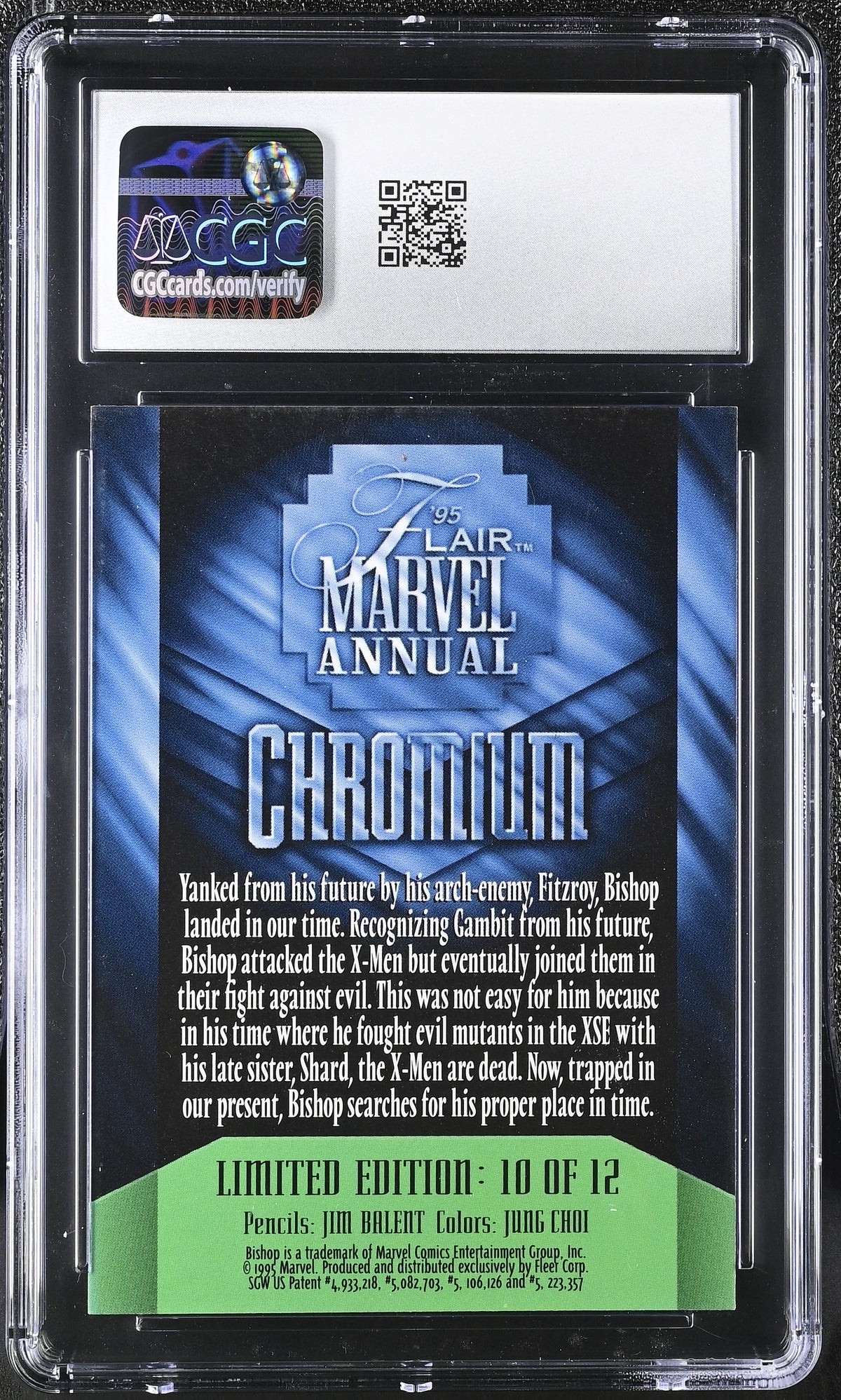 1995 Fleer Flair '95 Marvel Annual Bishop #10 of 12 Chromium CGC 9