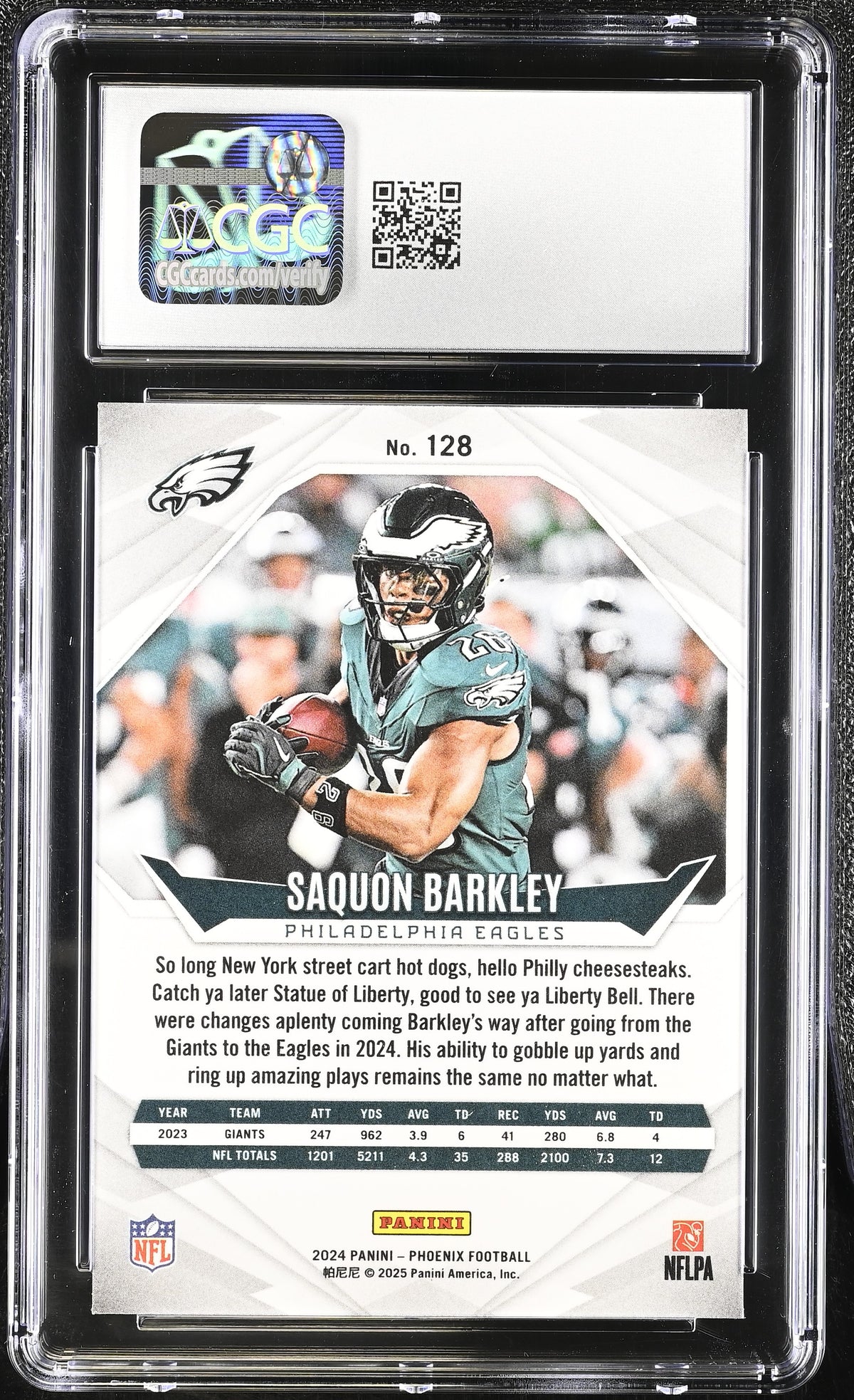 2024 Panini Phoenix Saquon Barkley Pandora #128 CGC 10 Philadelphia Eagles