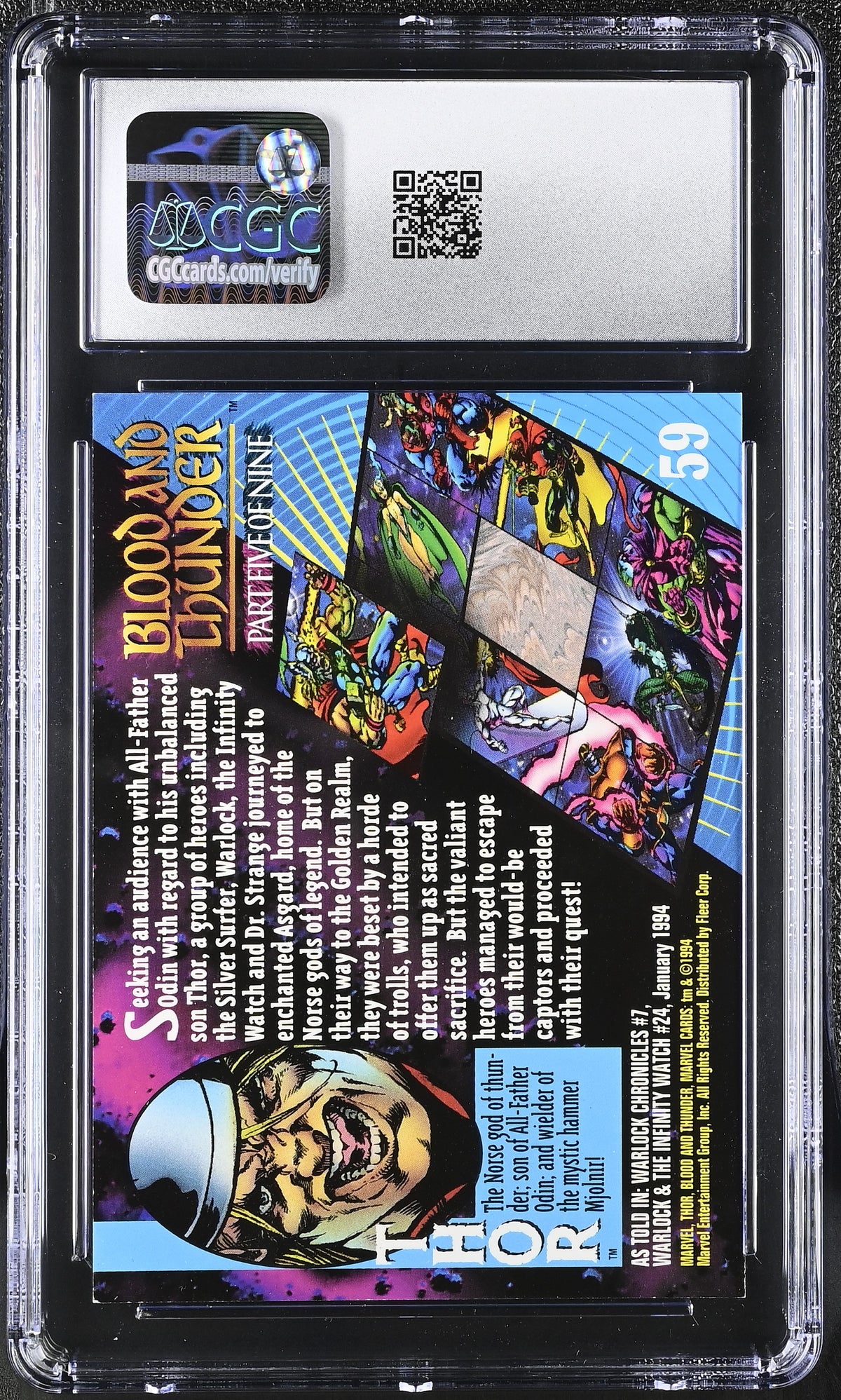 1994 Fleer Marvel Universe Series V Thor #59 CGC 9.5