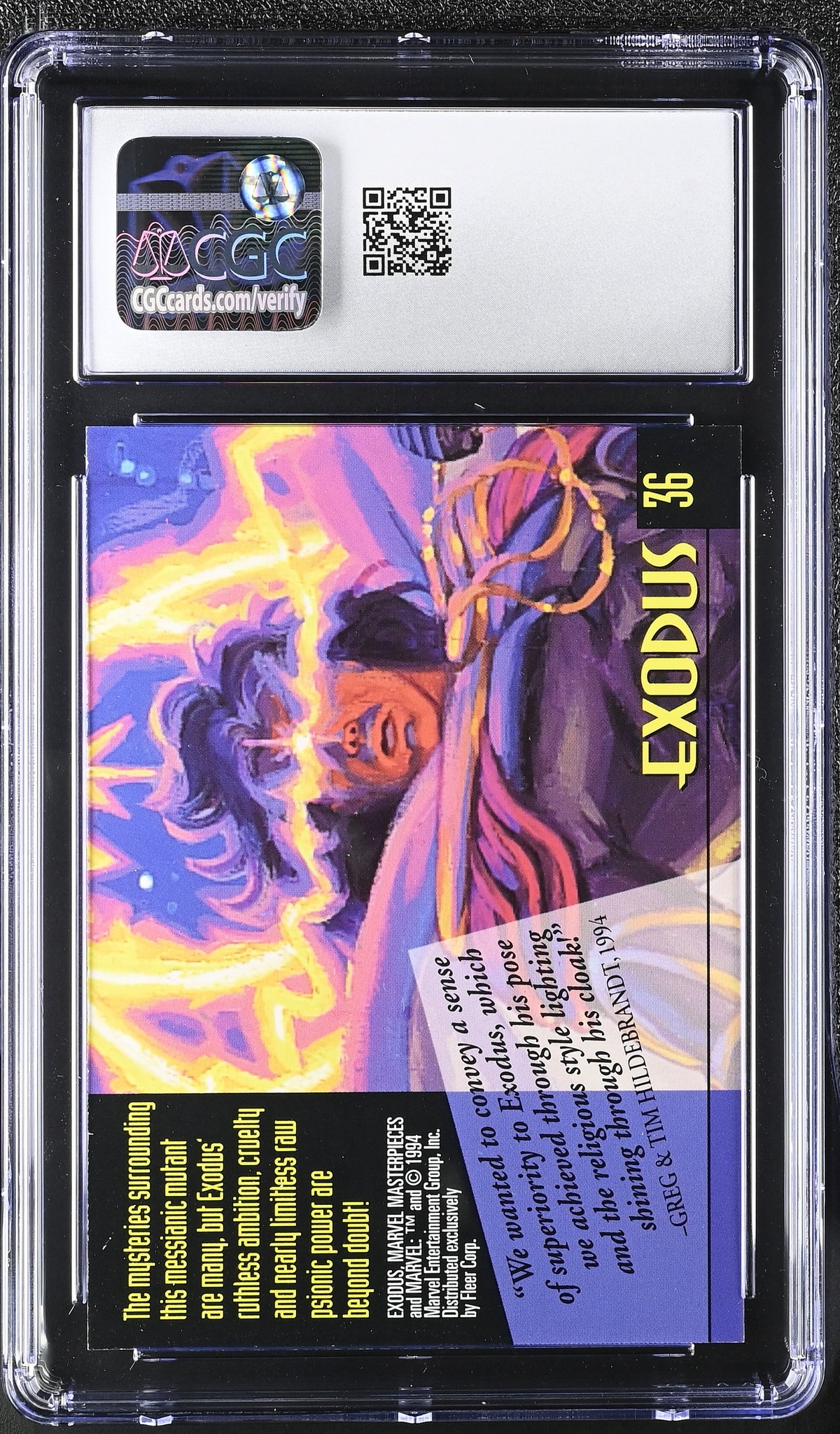 1994 Fleer Marvel Masterpieces Exodus #36 CGC 9.5