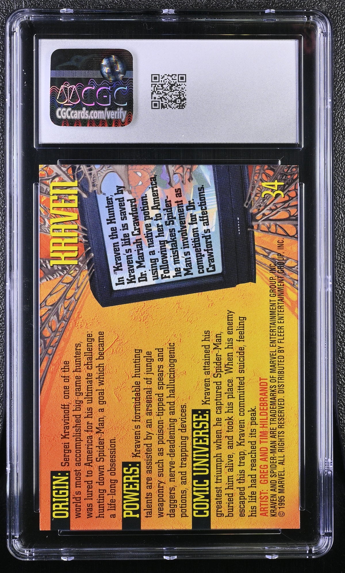 1995 Fleer Ultra Spider-Man Kraven #34 CGC 9.5