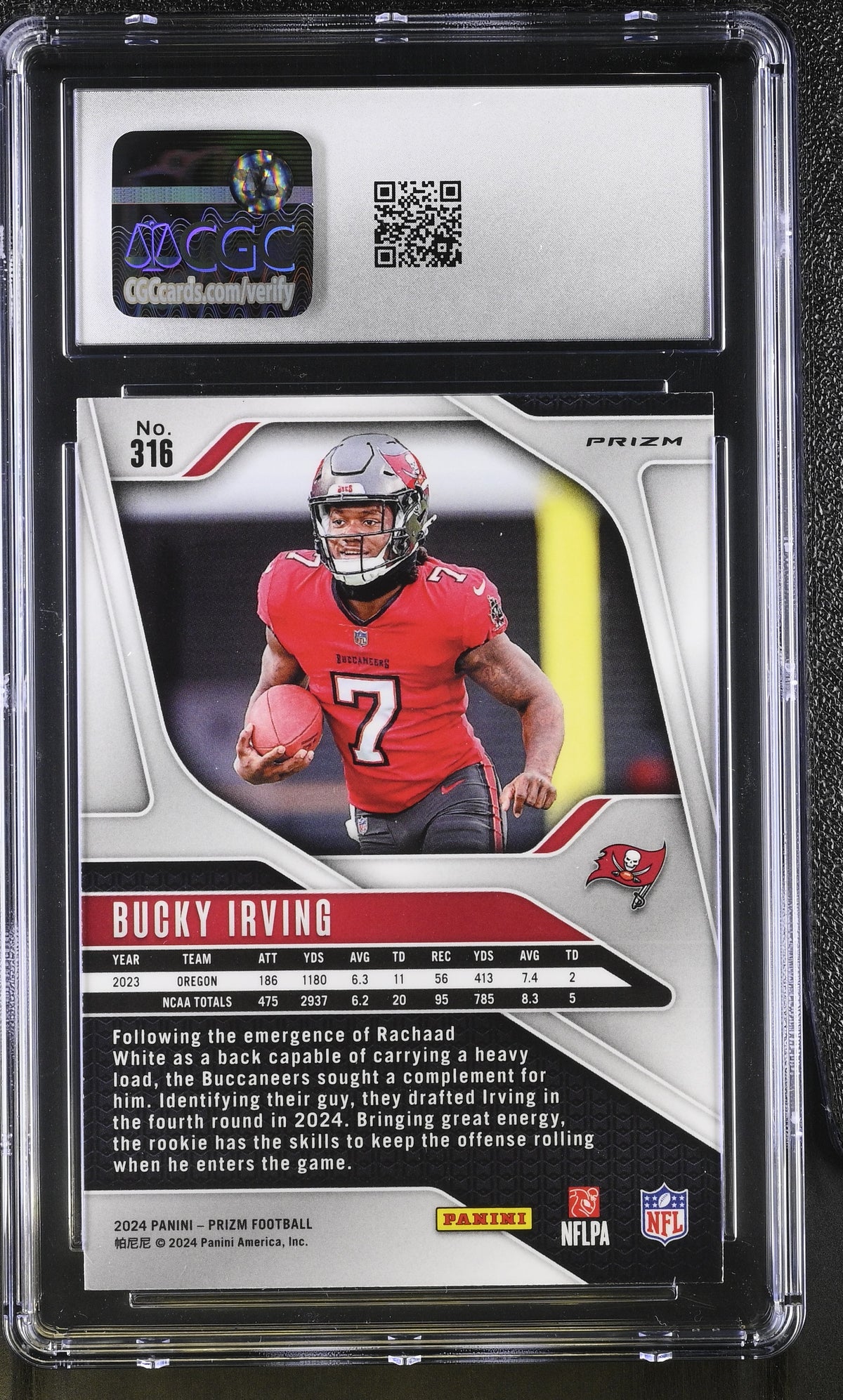 2024 Panini Prizm Bucky Irving Disco Rookie #316 CGC 9.5 Tampa Bay Buccaneers