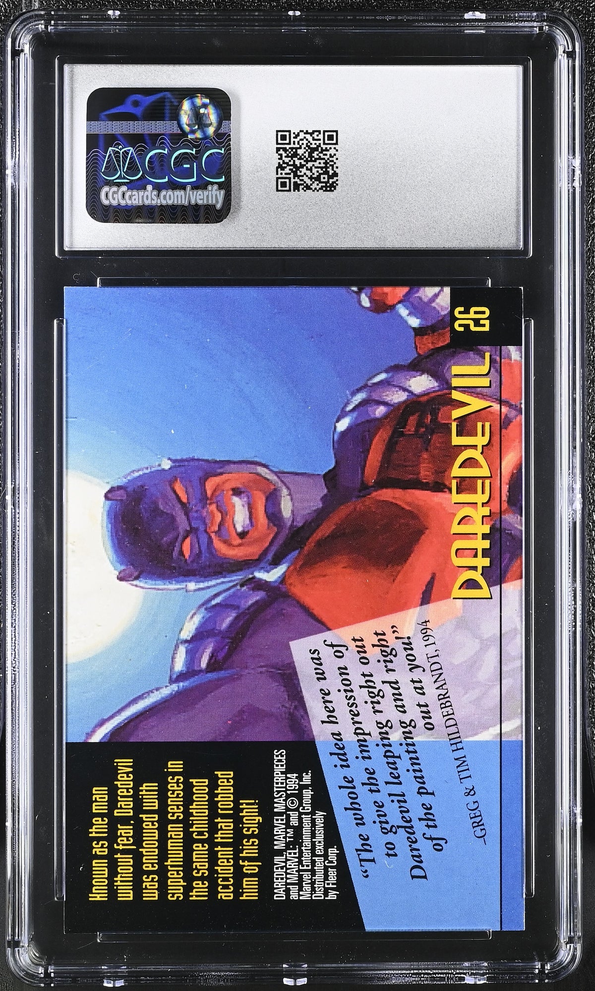 1994 Fleer Marvel Masterpieces Daredevil #26 CGC 9.5