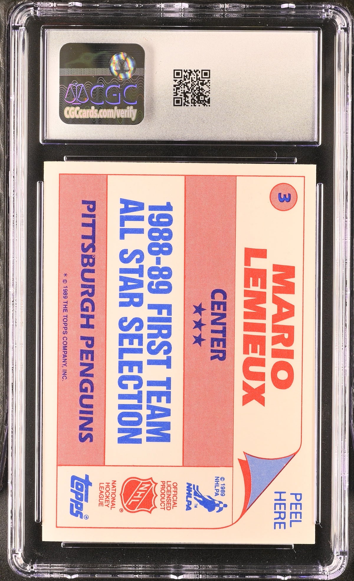 1989-90 Topps Stickers Mario Lemieux #3 CGC 8