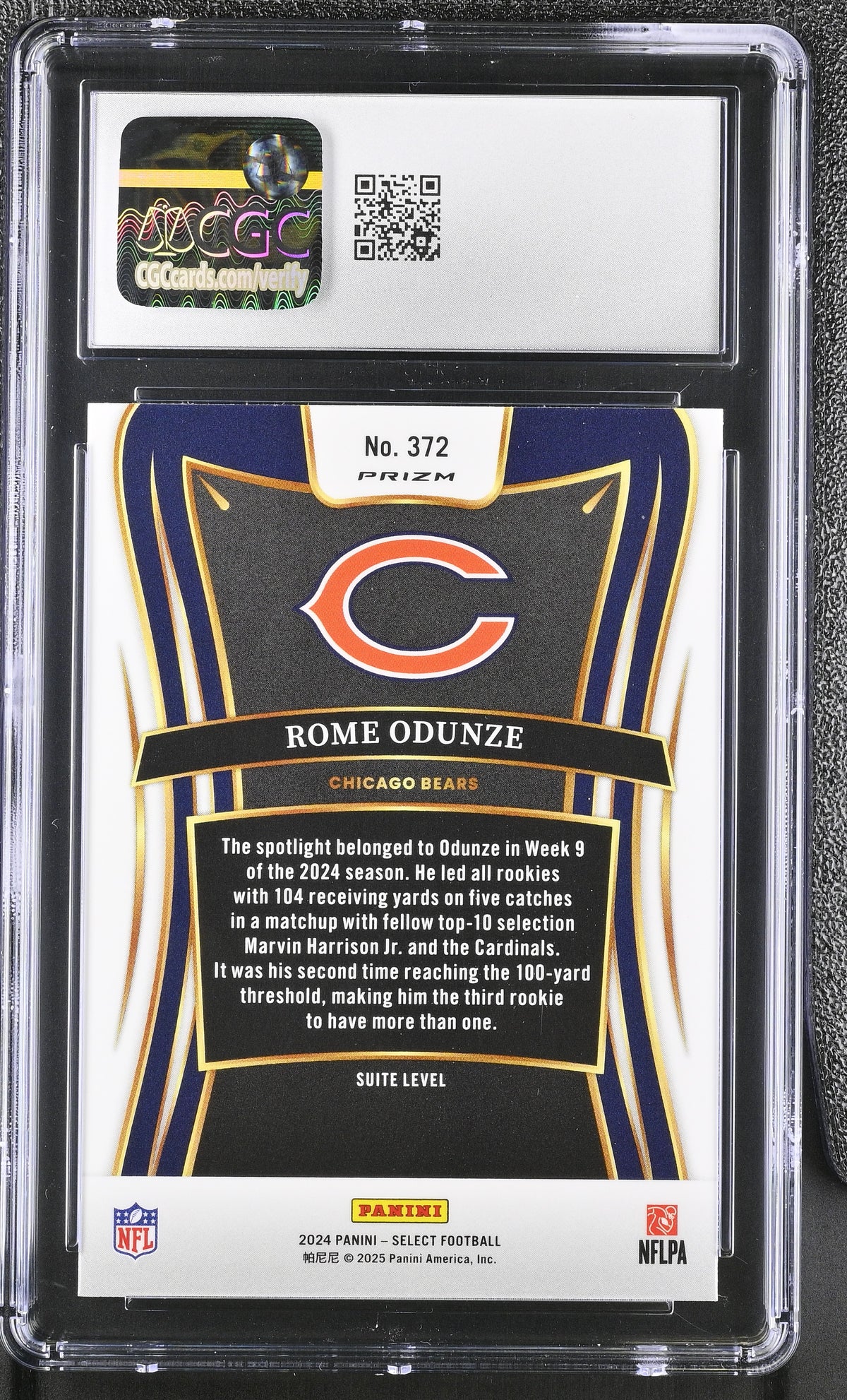 2024 Panini Select Rome Odunze Silver Rookie #372 CGC 10 Chicago Bears
