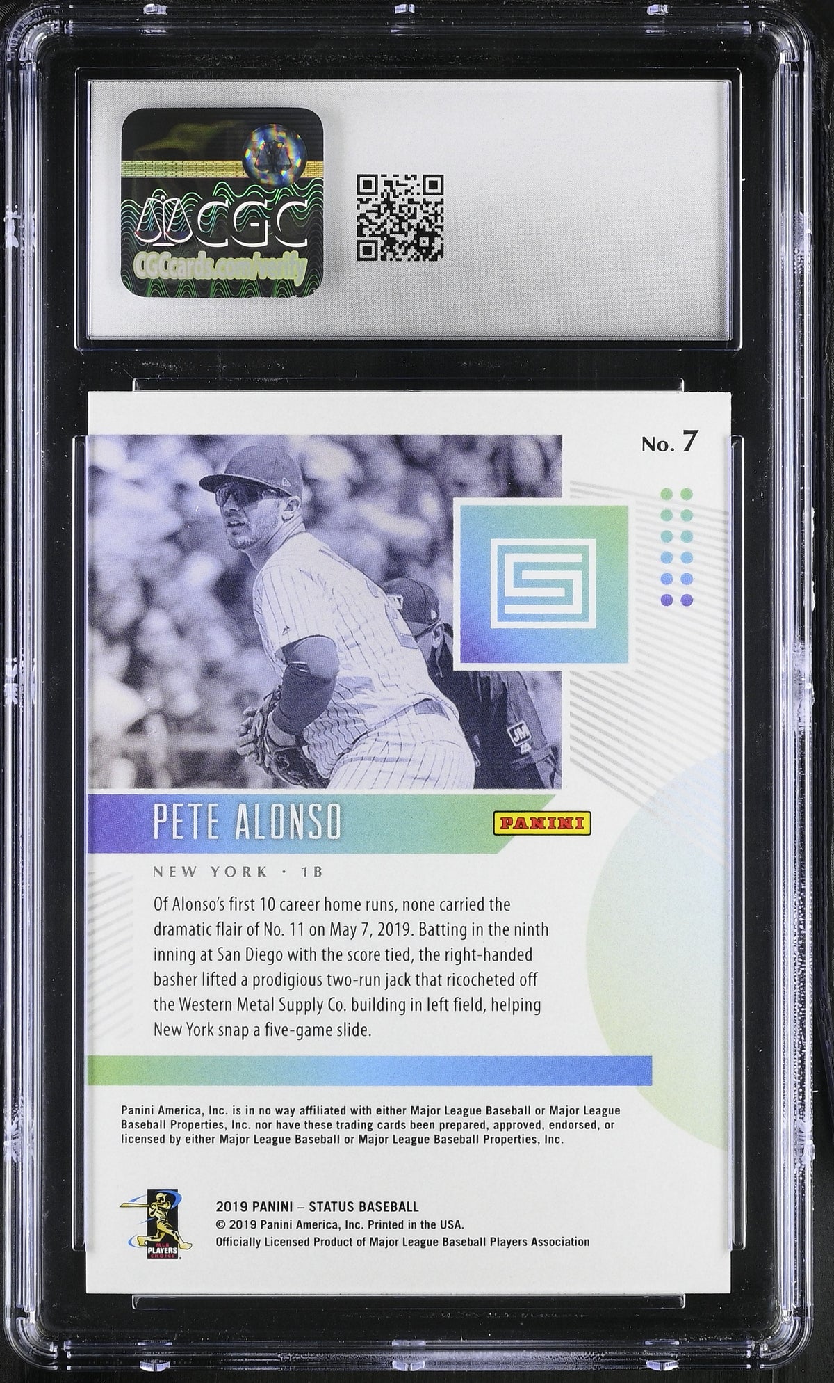 2019 Panini Chronicles Pete Alonso Status #7 CGC 10
