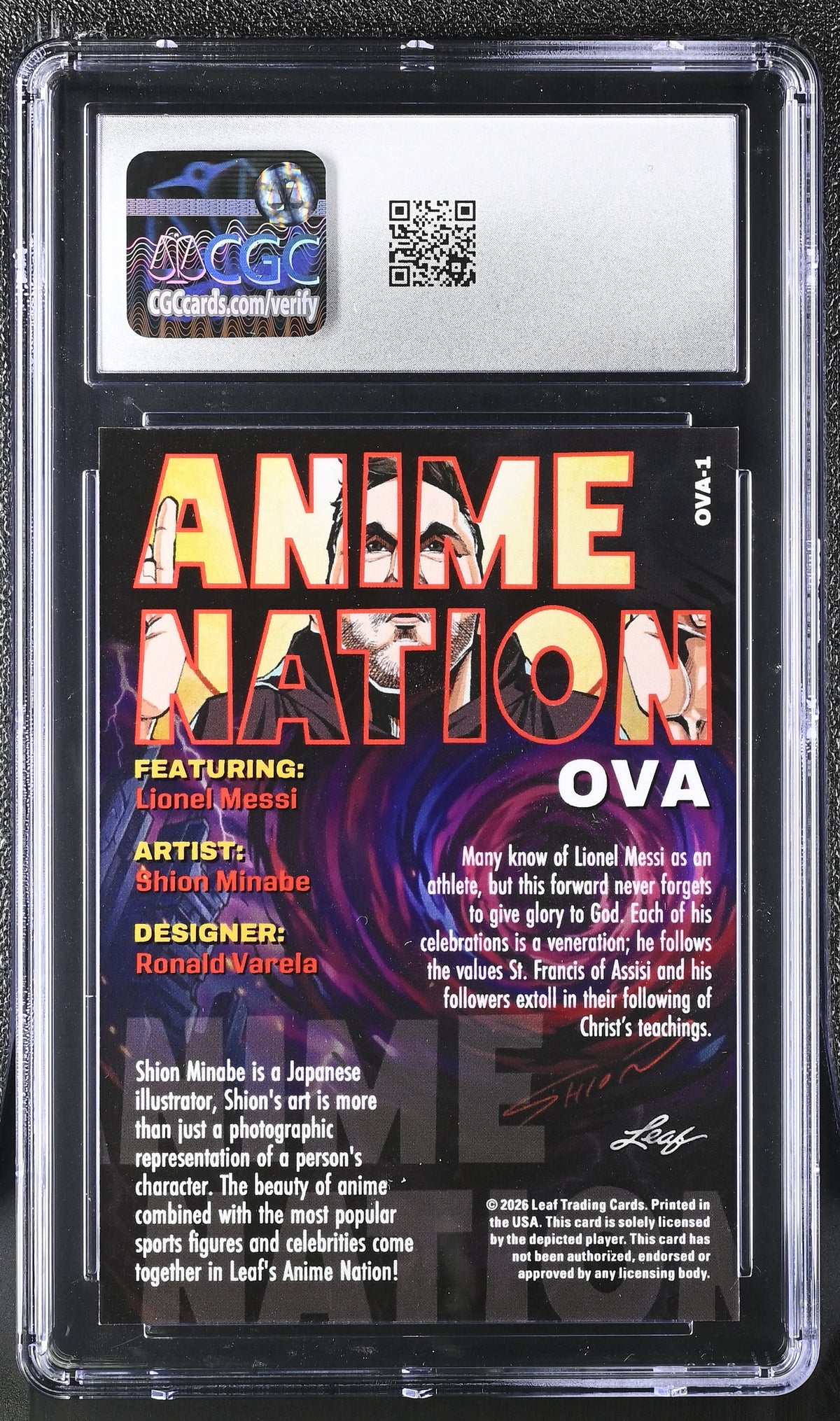 2026 Leaf Anime Nation Ova Lionel Messi #OVA-1 CGC 9