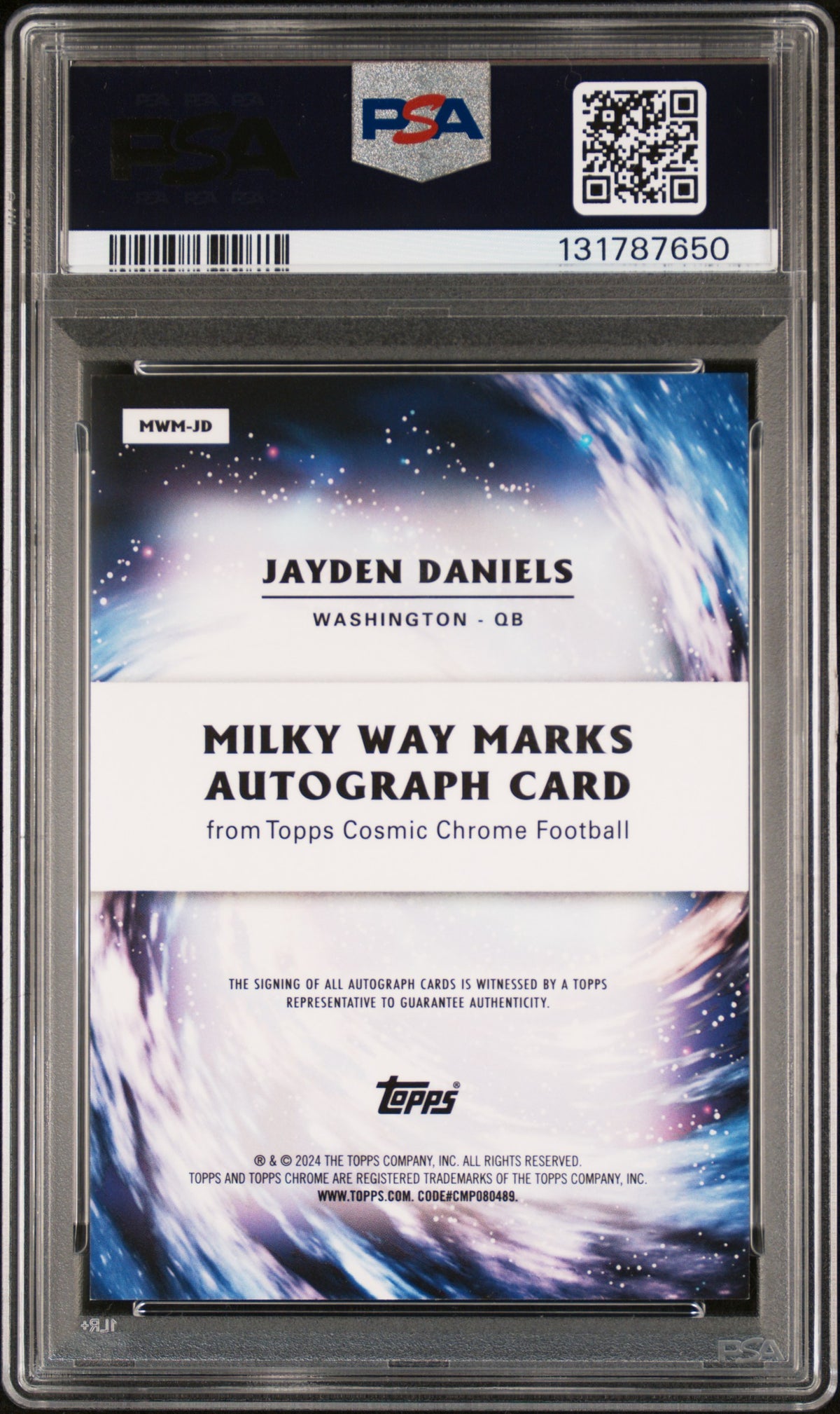 2024 Topps Cosmic Chrome Milky Way Jayden Daniels Gold Auto /50 Rookie #JD PSA 9