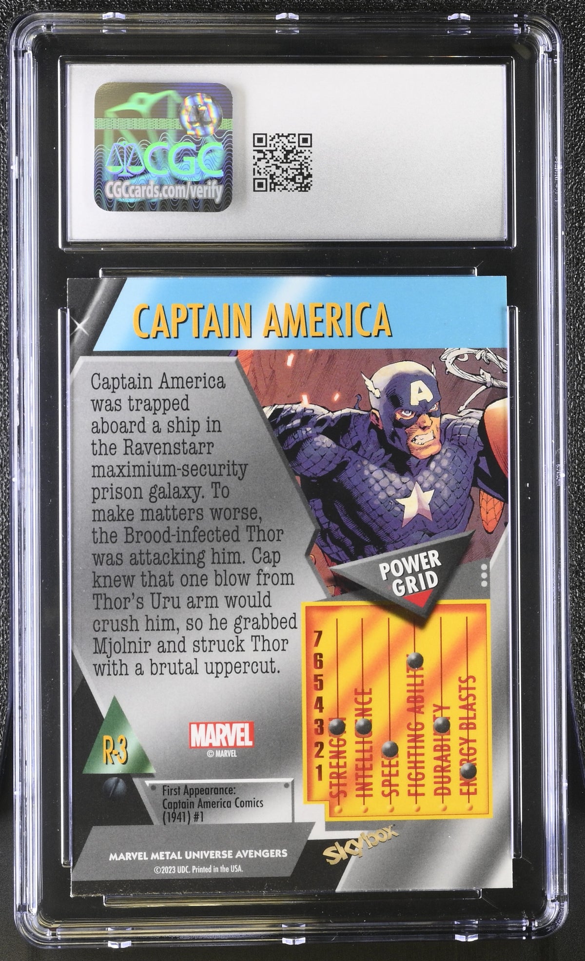 2024 Upper Deck Marvel Metal Universe Avengers Captain America #R-3 Retro CGC 9