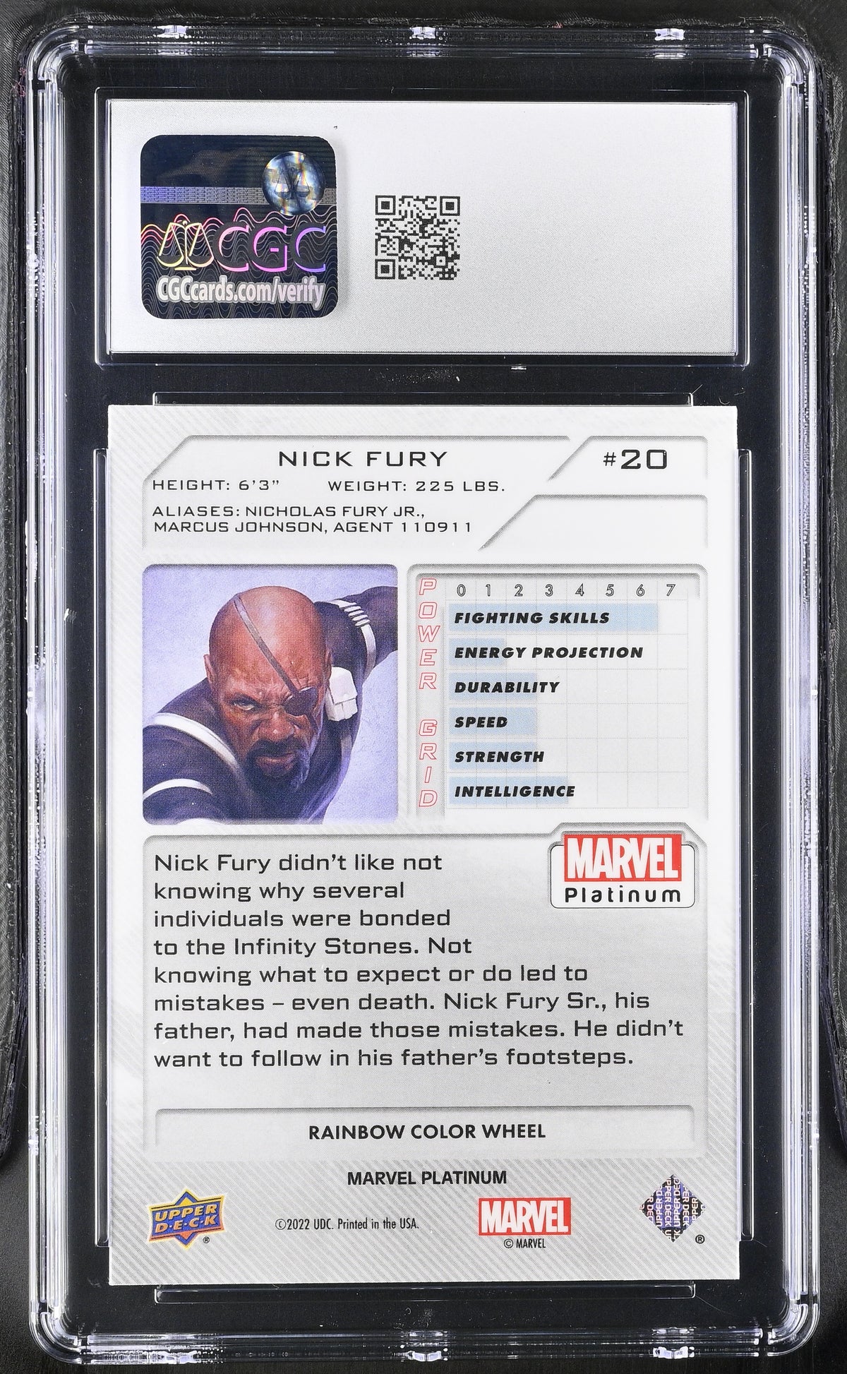 2024 Marvel Platinum Nick Fury #20 Rainbow CGC 10