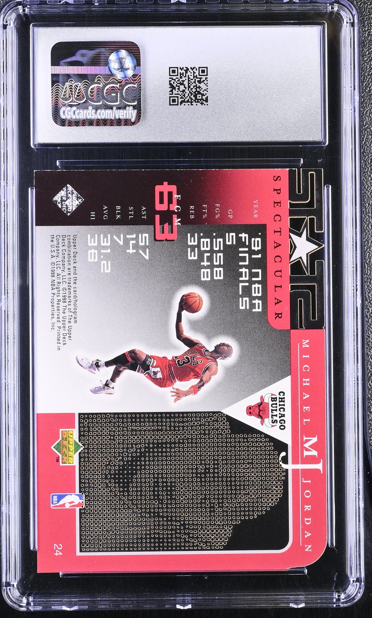 1998 Upper Deck MJ Career Coll. Michael Jordan #24 CGC 9 Chicago Bulls