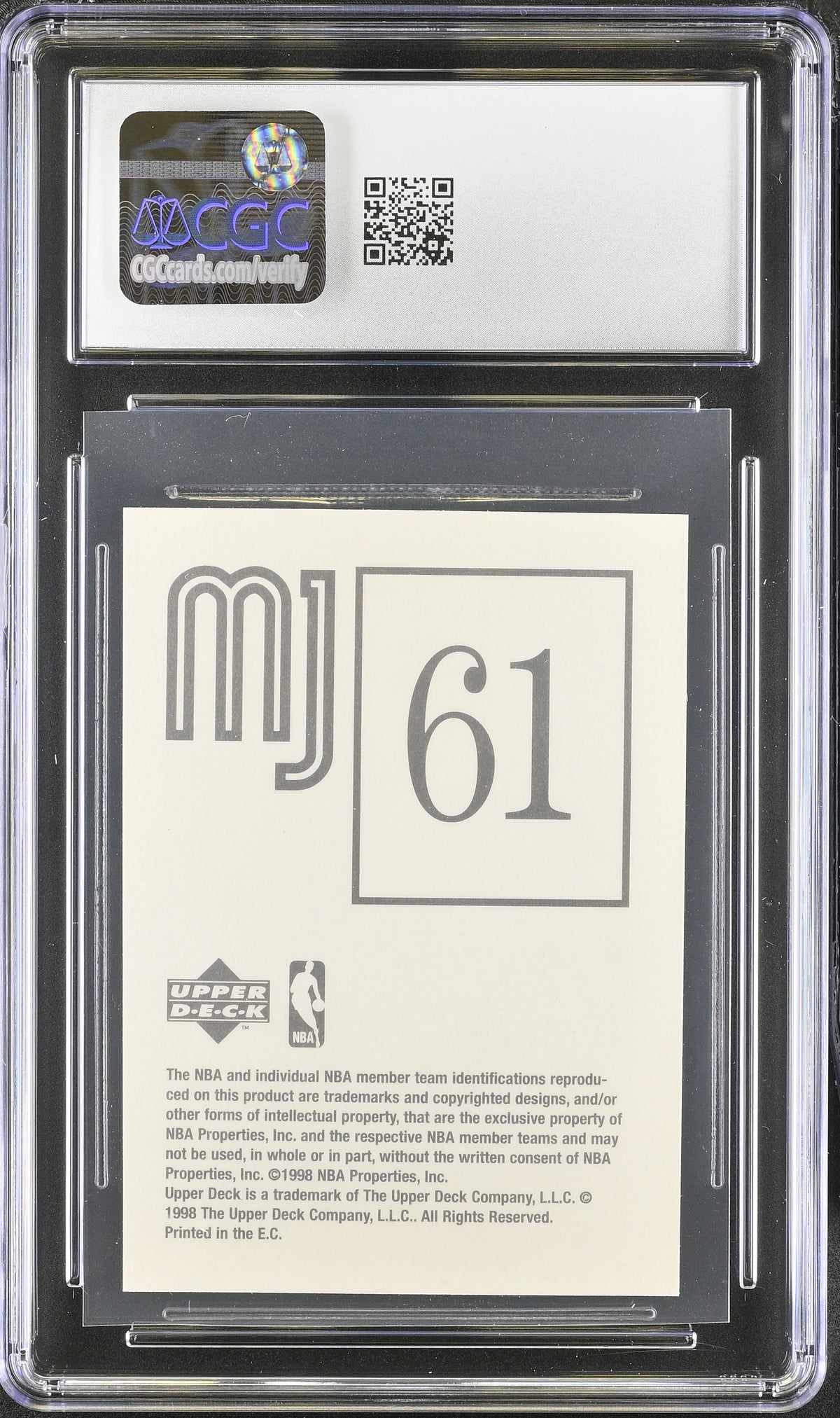 1998 Upper Deck MJ Stickers Michael Jordan #61 CGC 9 Chicago Bulls