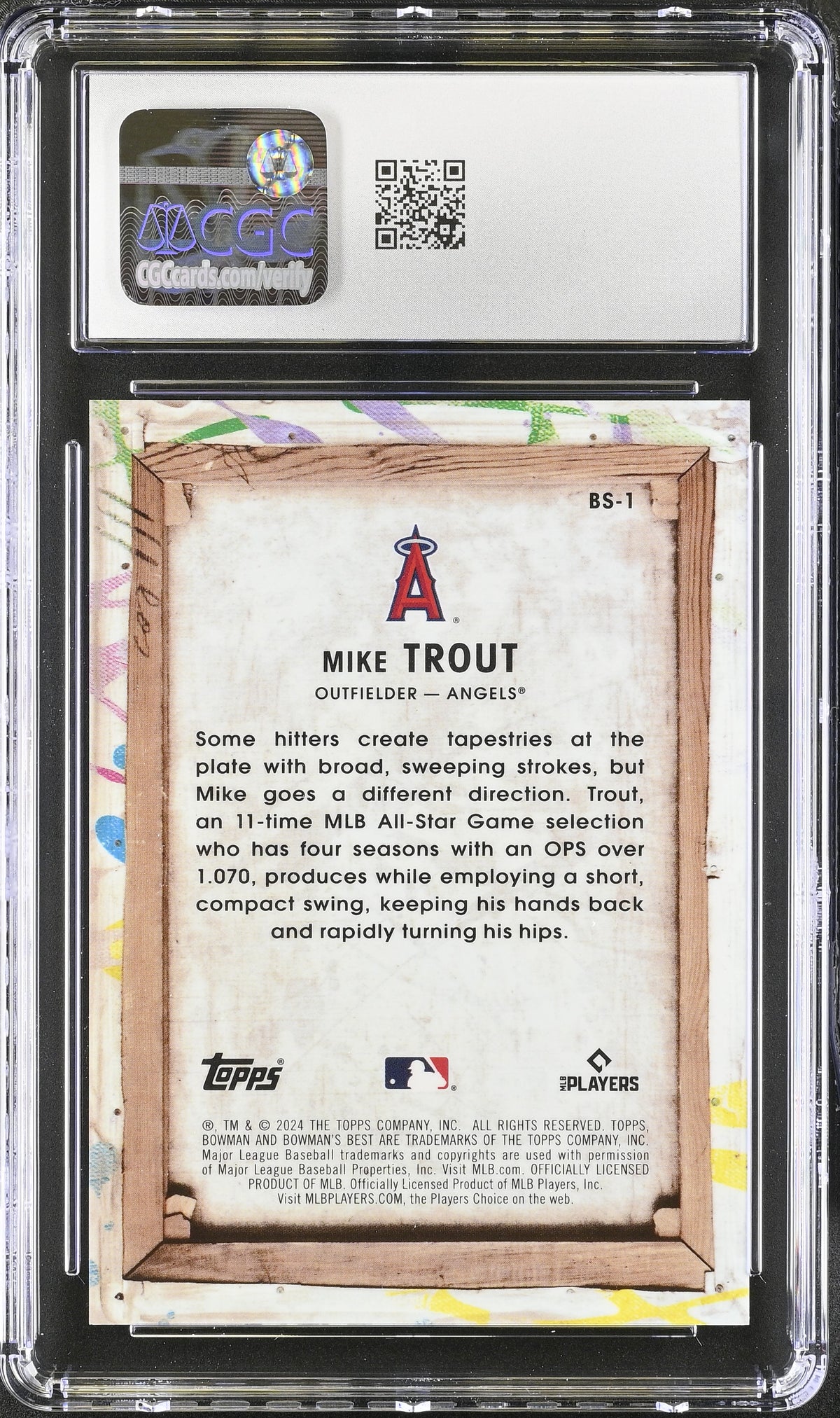 2024 Best Mike Trout Mini-Diamond Refractor Bowman Showpiece #BS-1 CGC 10 Angels
