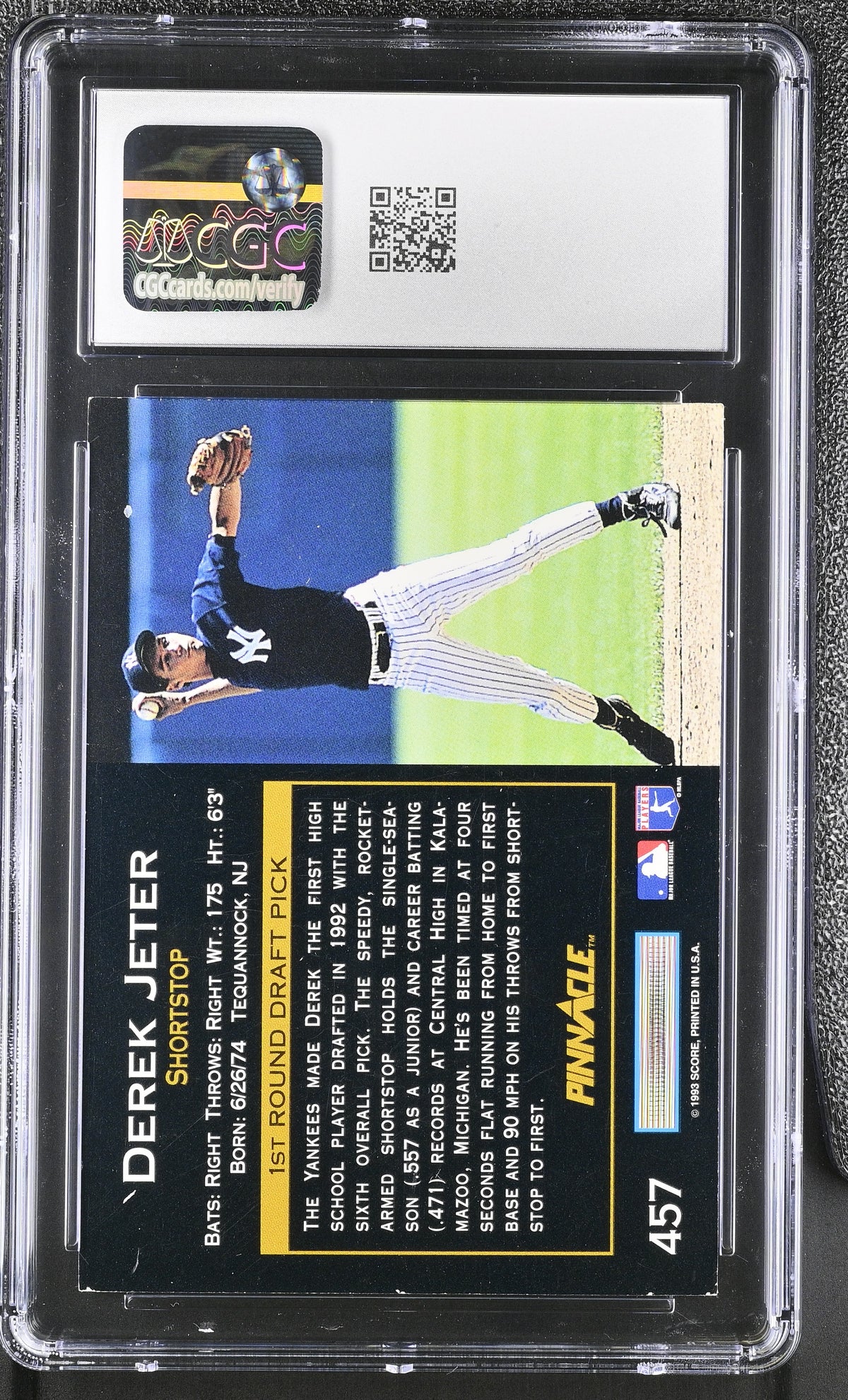 1993 Pinnacle Derek Jeter #457 CGC 7