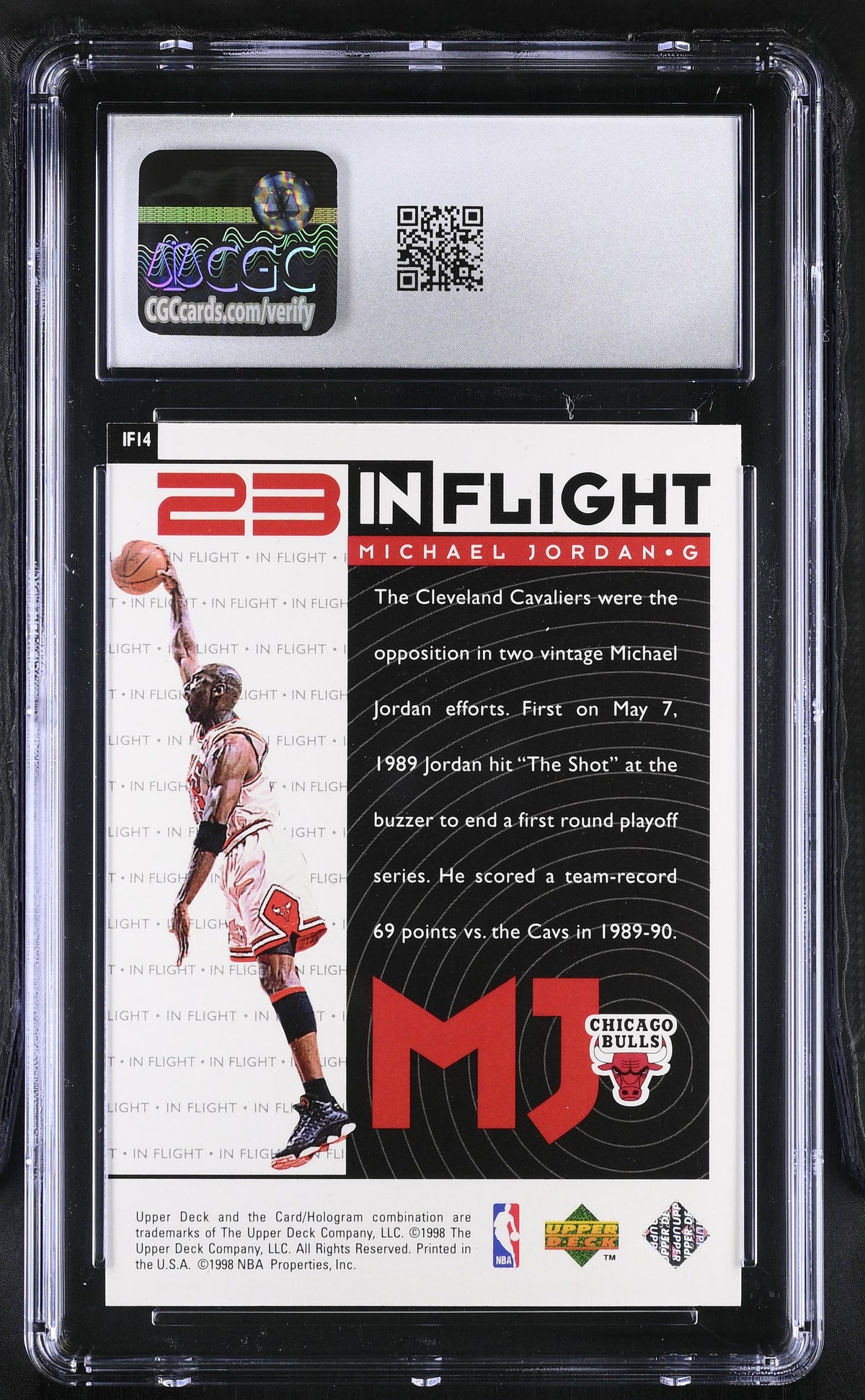 1998 Upper Deck MJ Living Legend Michael Jordan In Flight #IF14 CGC 10 Bulls
