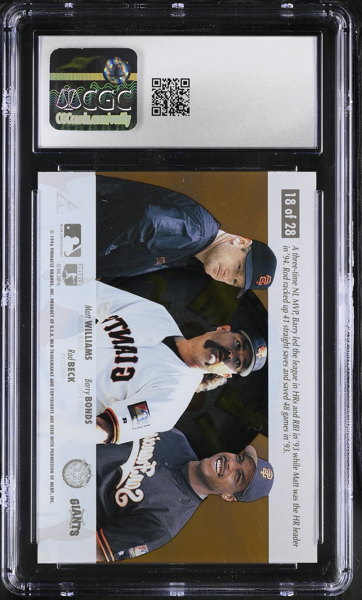 1996 Select Bonds/Beck/Williams Team Nucleus #18 CGC 9.5 San Francisco Giants
