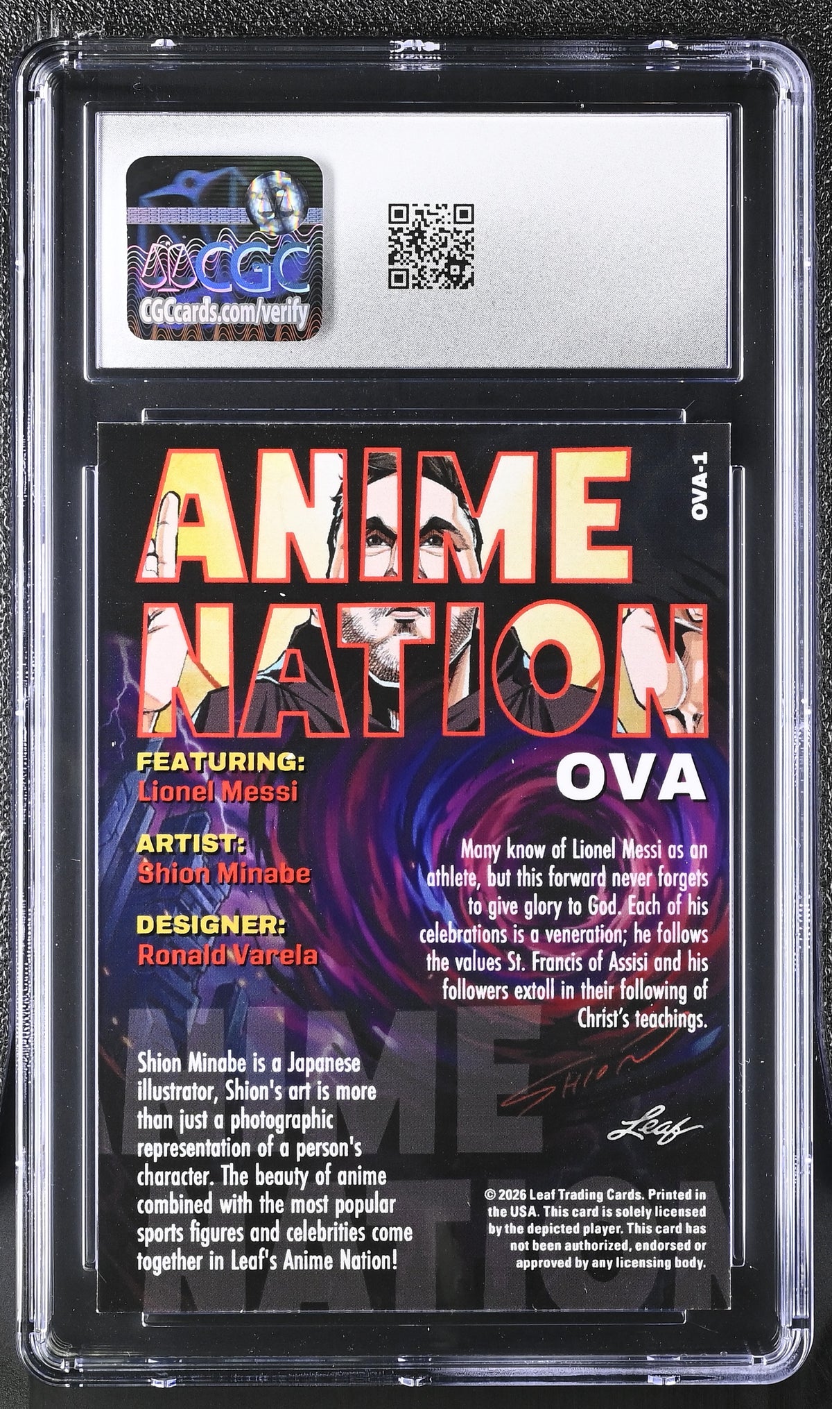 2026 Leaf Anime Nation Ova Lionel Messi #OVA-1 CGC 10