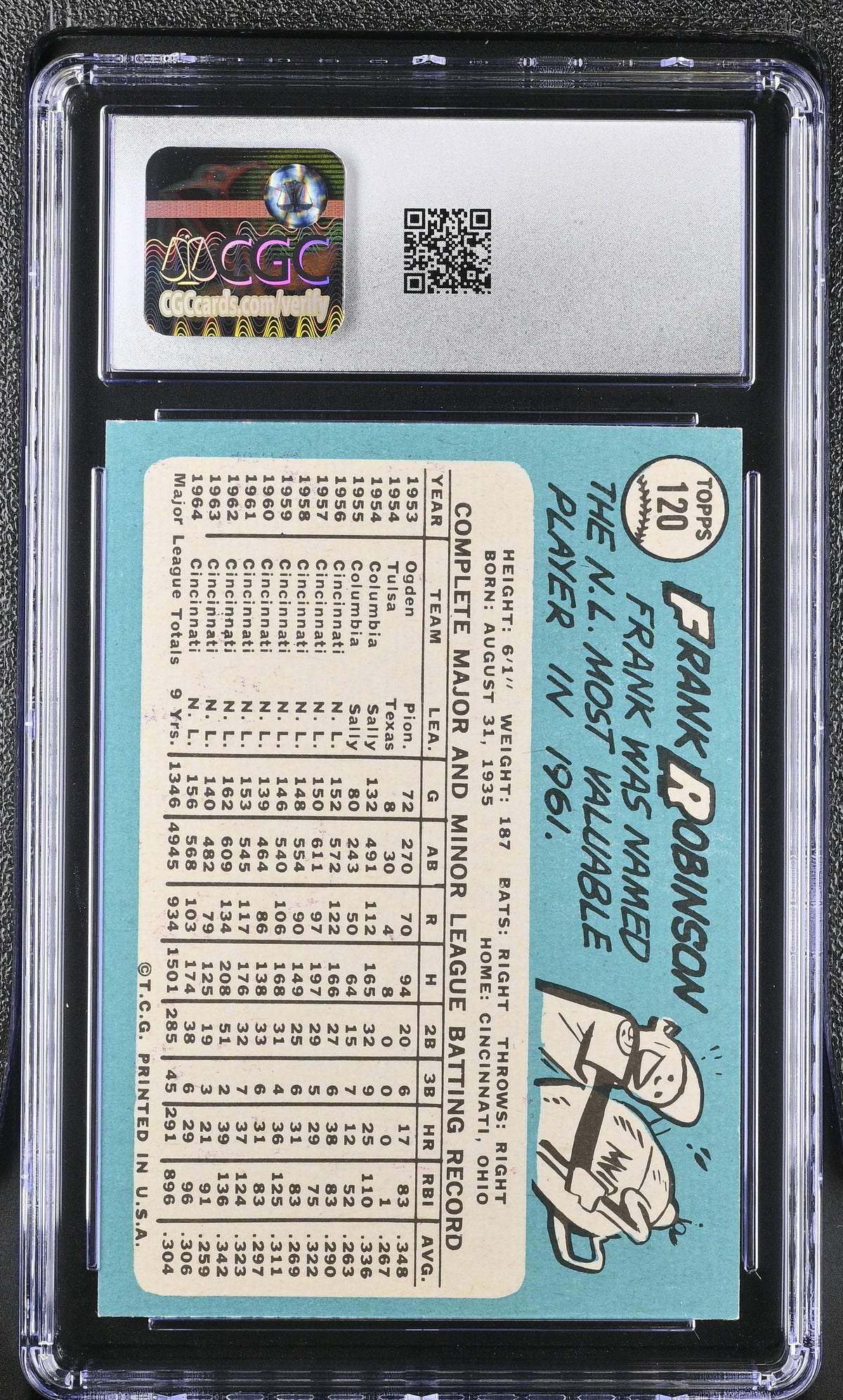 1965 Topps Frank Robinson #120 CGC 8.5 Cincinnati Reds