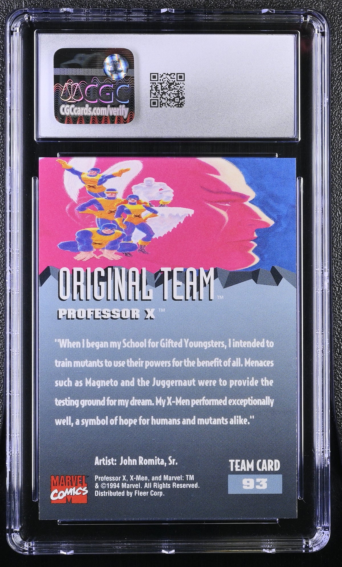 1994 Fleer Ultra X-Men '95 Professor X #93 CGC 9.5