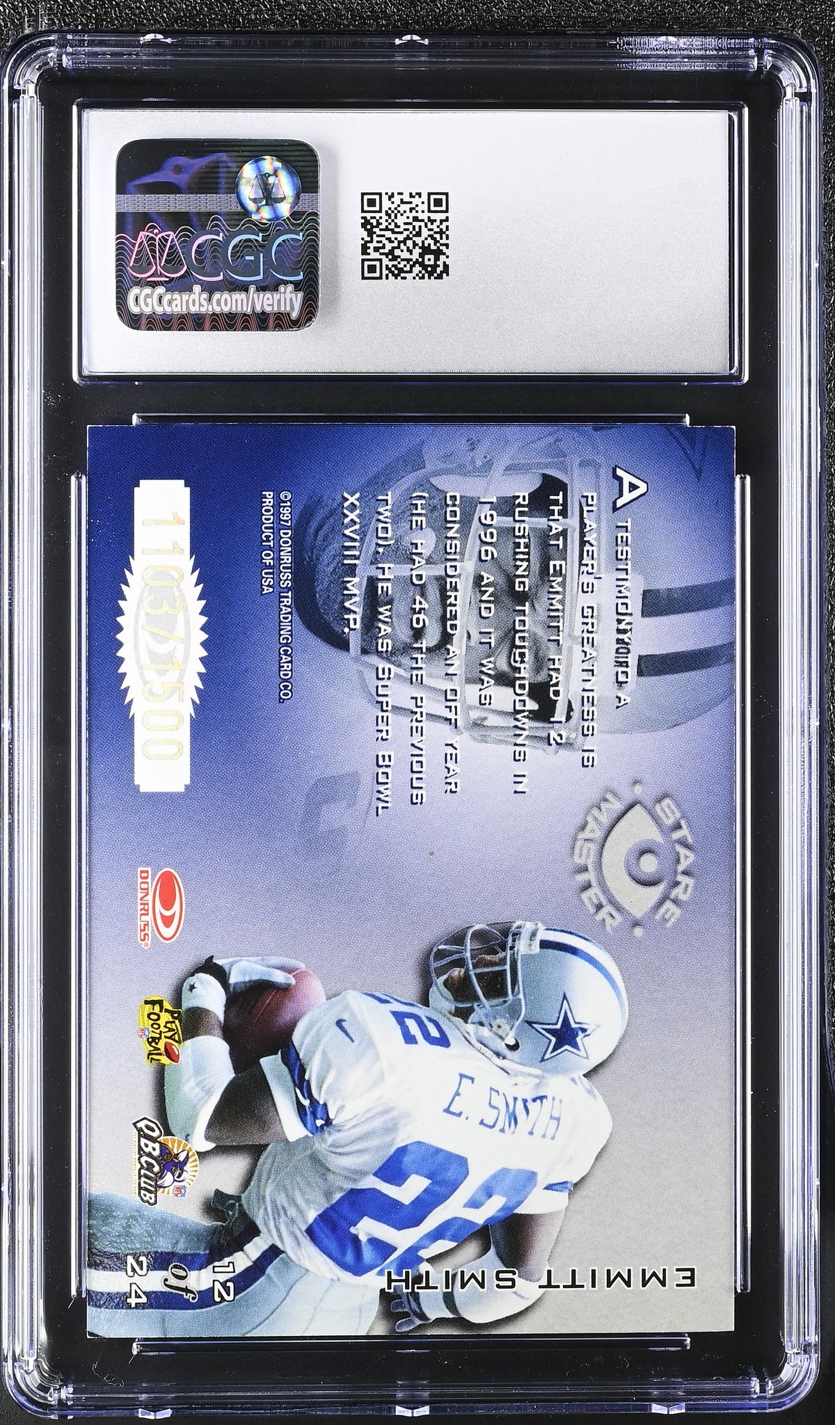 1997 Donruss Preferred Emmitt Smith Staremasters #12 CGC 9.5 Dallas Cowboys