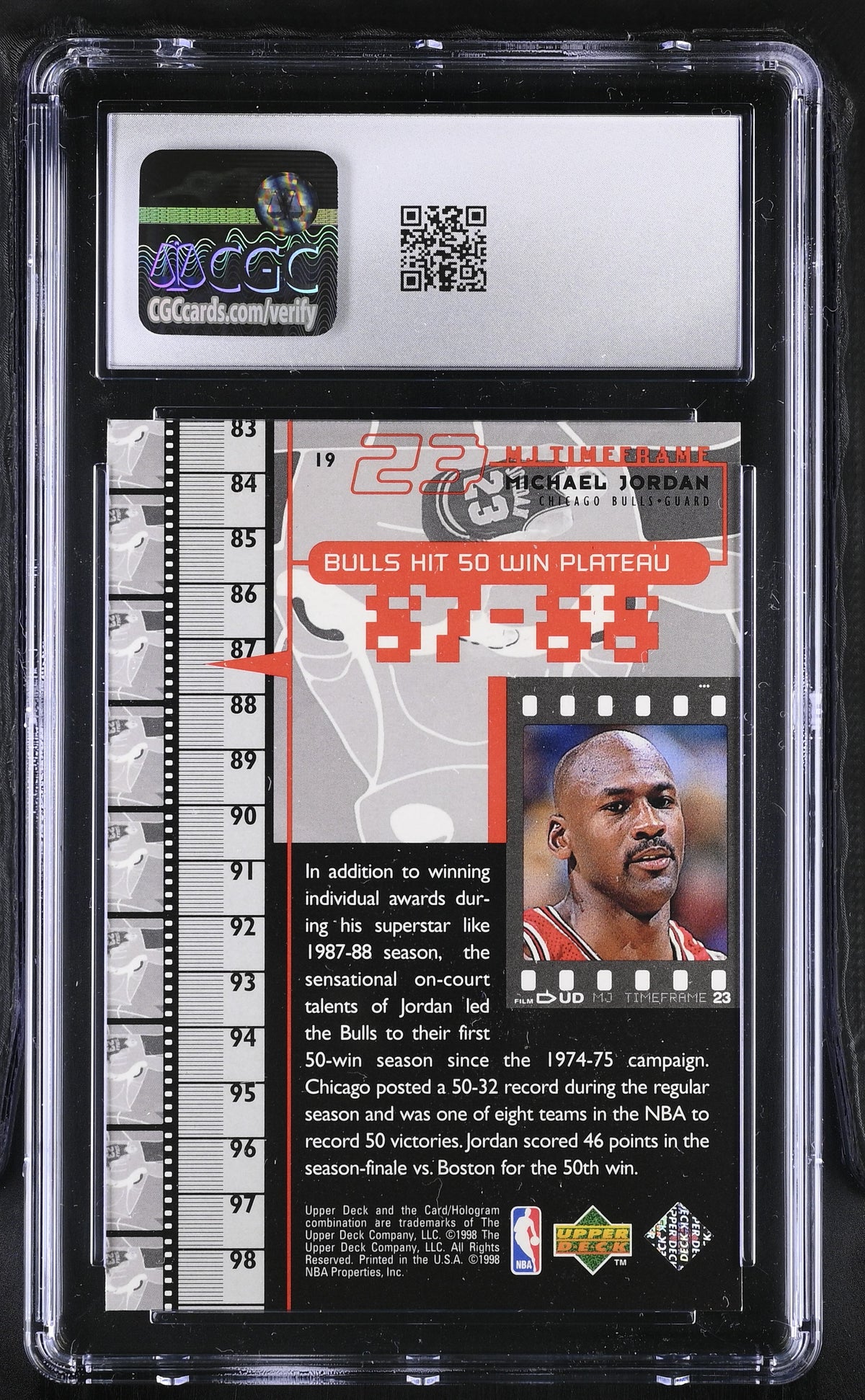 1998 Upper Deck MJ Living Legend Michael Jordan #19 CGC 9 Chicago Bulls