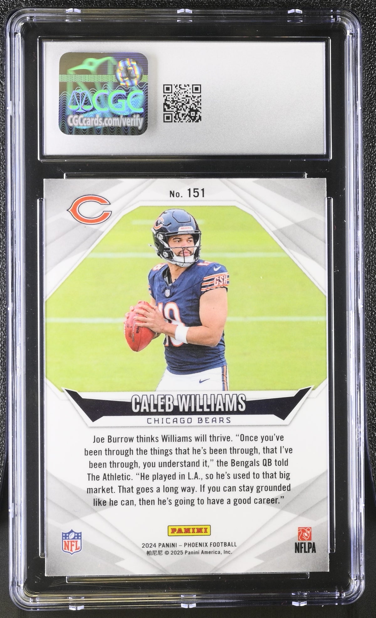 2024 Panini Phoenix Caleb Williams Hyper Rookie #151 CGC 9 Chicago Bears