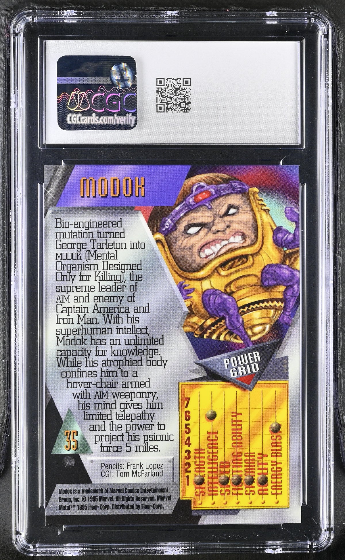 1995 Fleer Marvel Metal Inaugural Edition Modok #35 CGC 10
