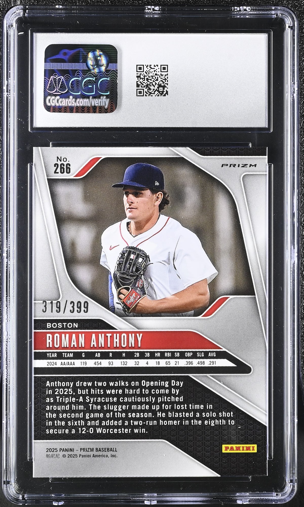 2025 Panini Prizm Roman Anthony Orange Pulsar #266 CGC 9