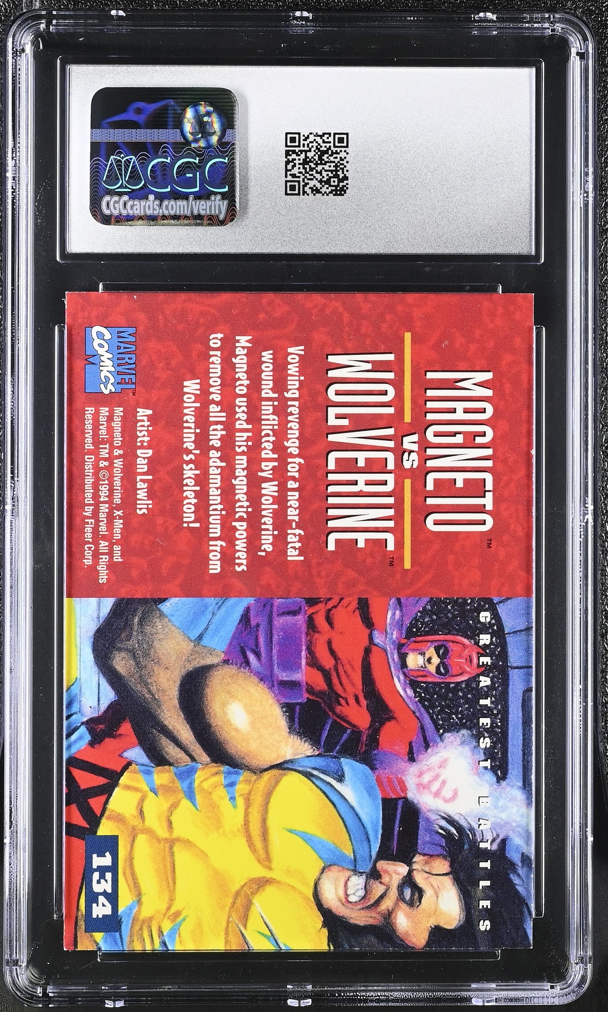 1994 Fleer Ultra X-Men '95 Magneto Vs Wolverine #134 CGC 9.5