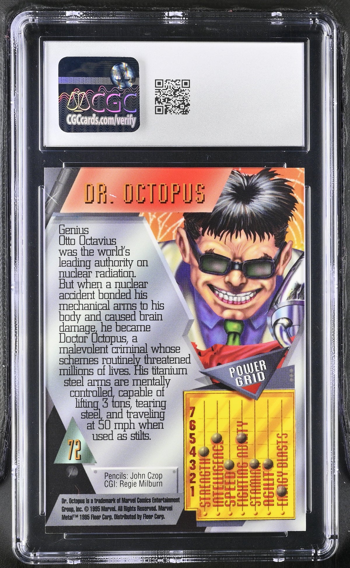 1995 Fleer Marvel Metal Inaugural Edition Dr. Octopus #72 CGC 10