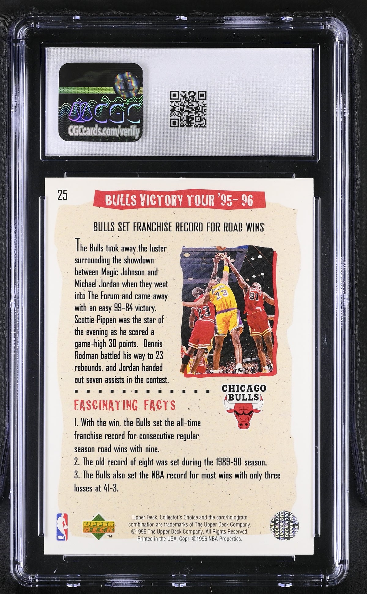 1996-97 Collector's Choice Bulls Victory Tour '95-96 Michael Jordan #25 CGC 9