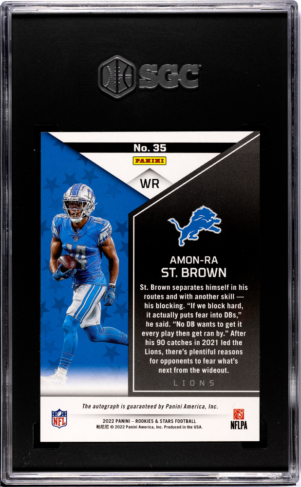 2022 Panini Rookies & Stars Amon-Ra ST. Brown Autograph /99 #35 SGC 10 Lions