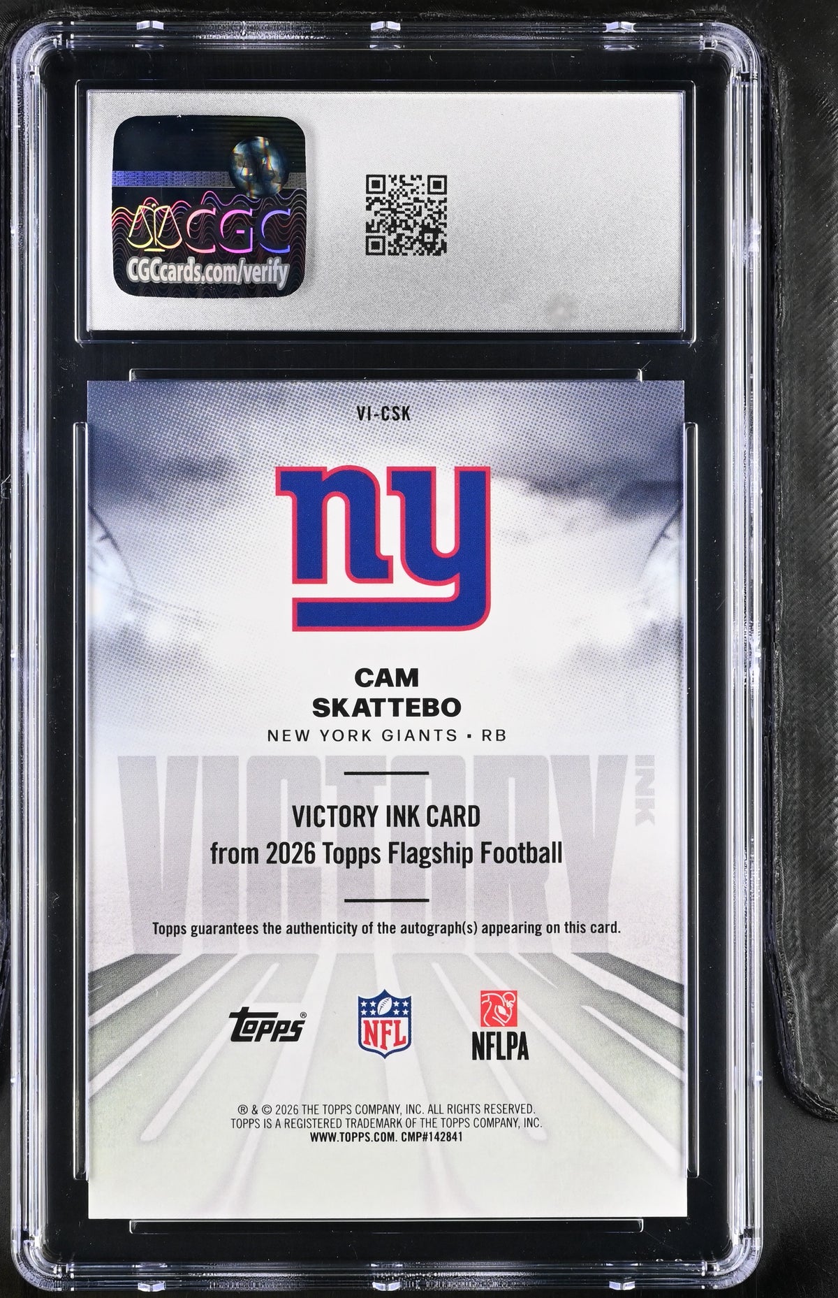 2026 Topps Flagship Cam Skattebo Victory Ink #VI-CSK CGC 9 New York Giants