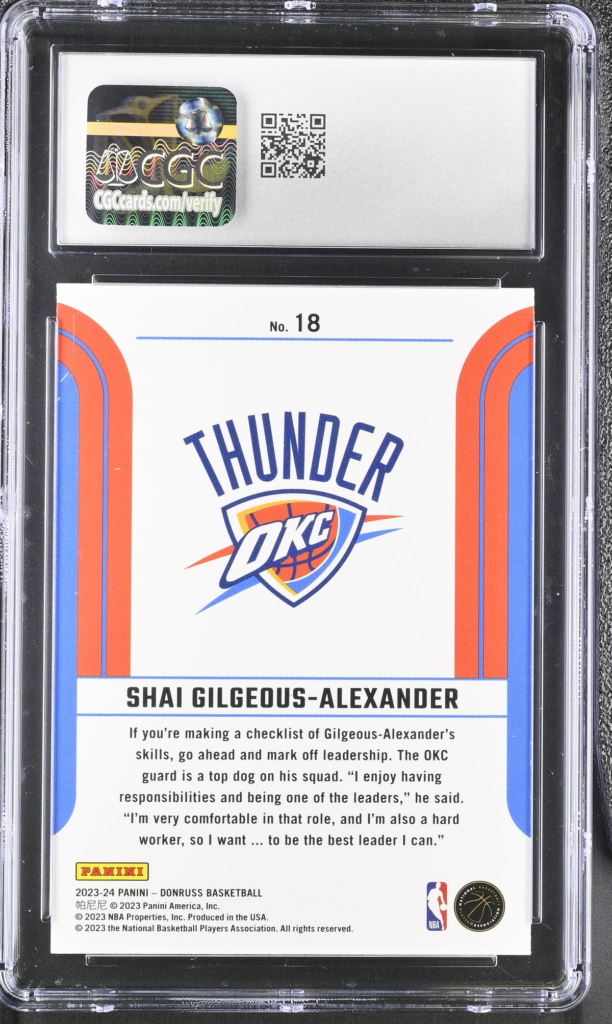 2023-24 Donruss Shai Gilgeous-Alexander Franchise Features #18 CGC 10 Thunder