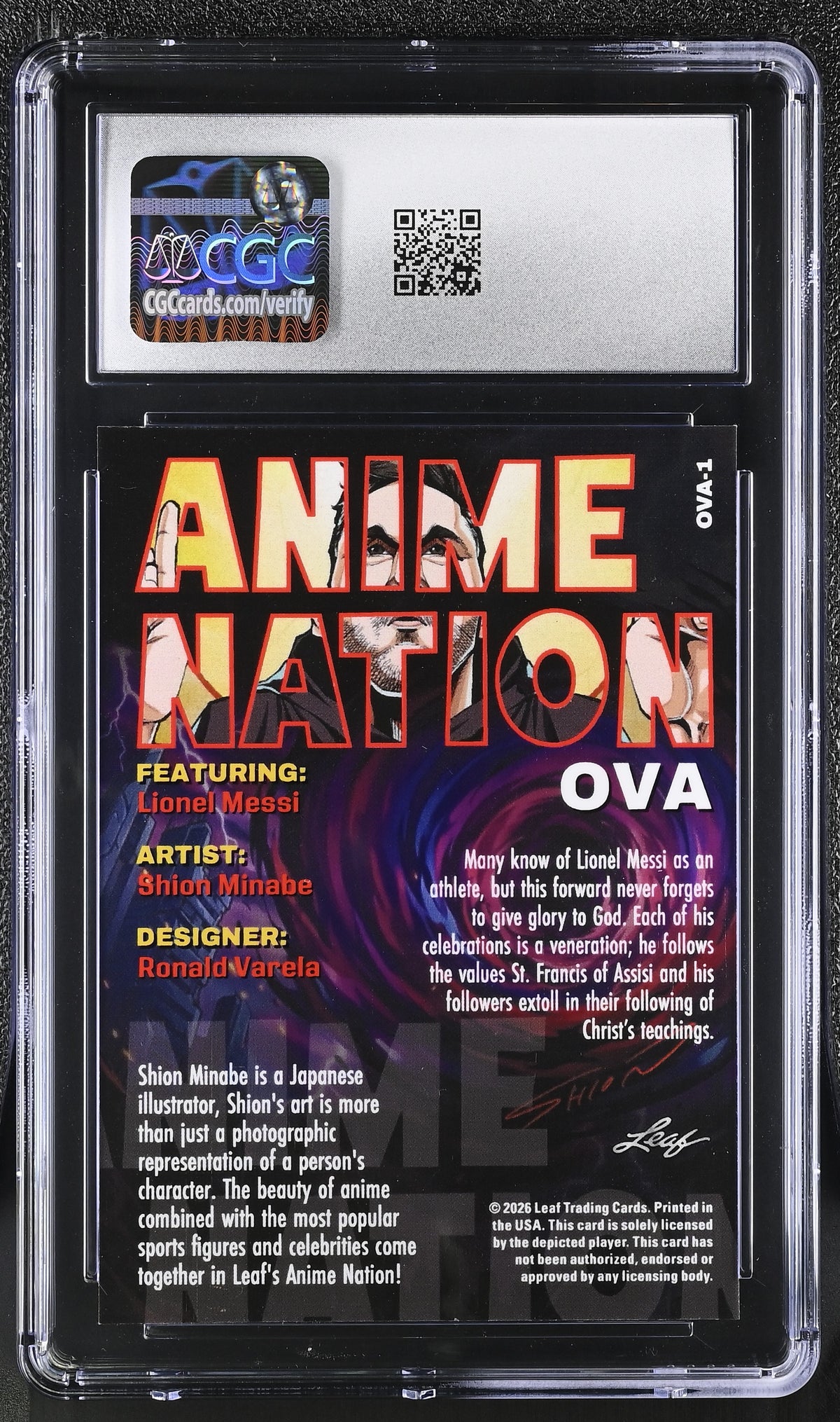 2026 Leaf Anime Nation Ova Lionel Messi #OVA-1 CGC 9.5