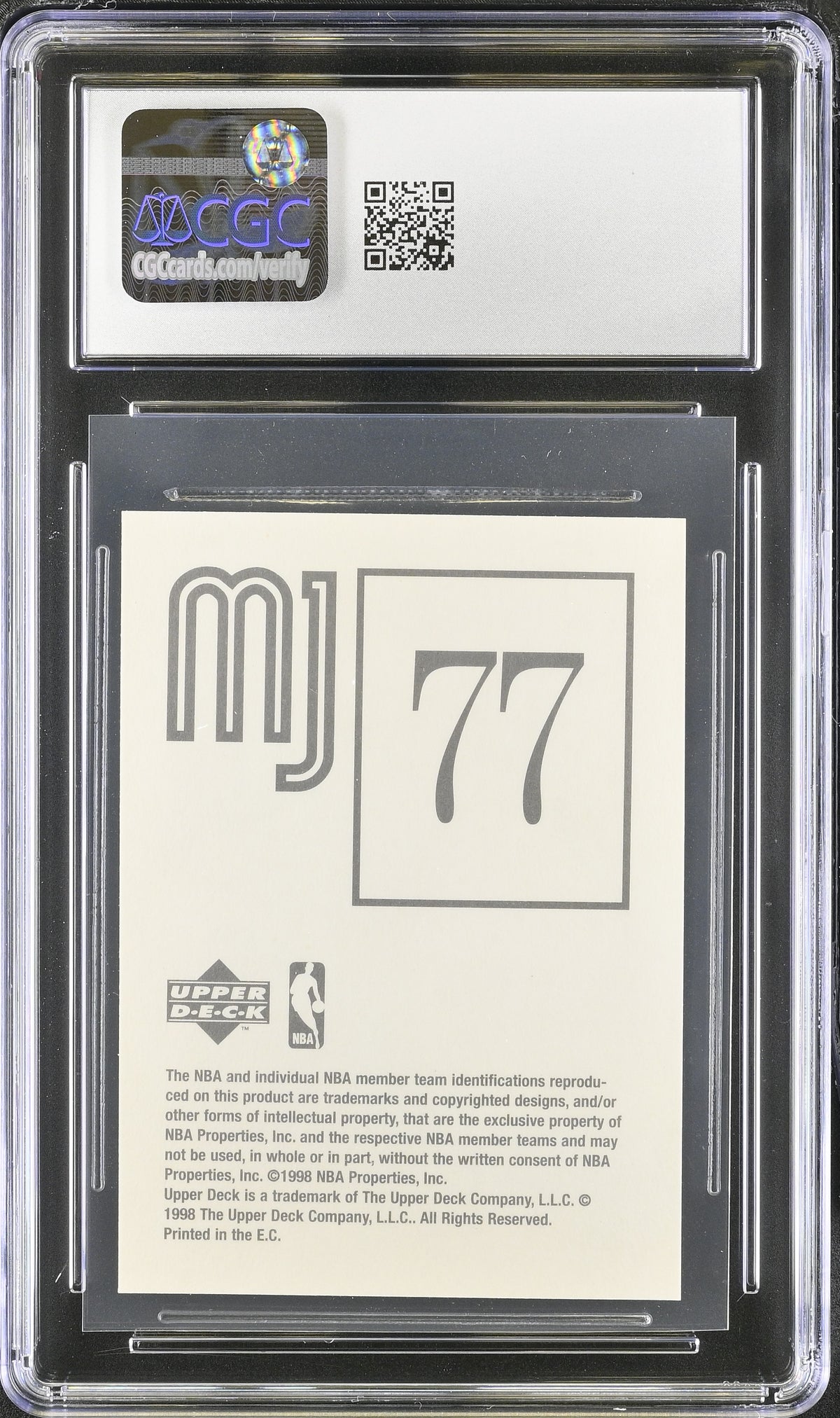 1998 Upper Deck MJ Stickers Michael Jordan #77 CGC 9 Chicago Bulls