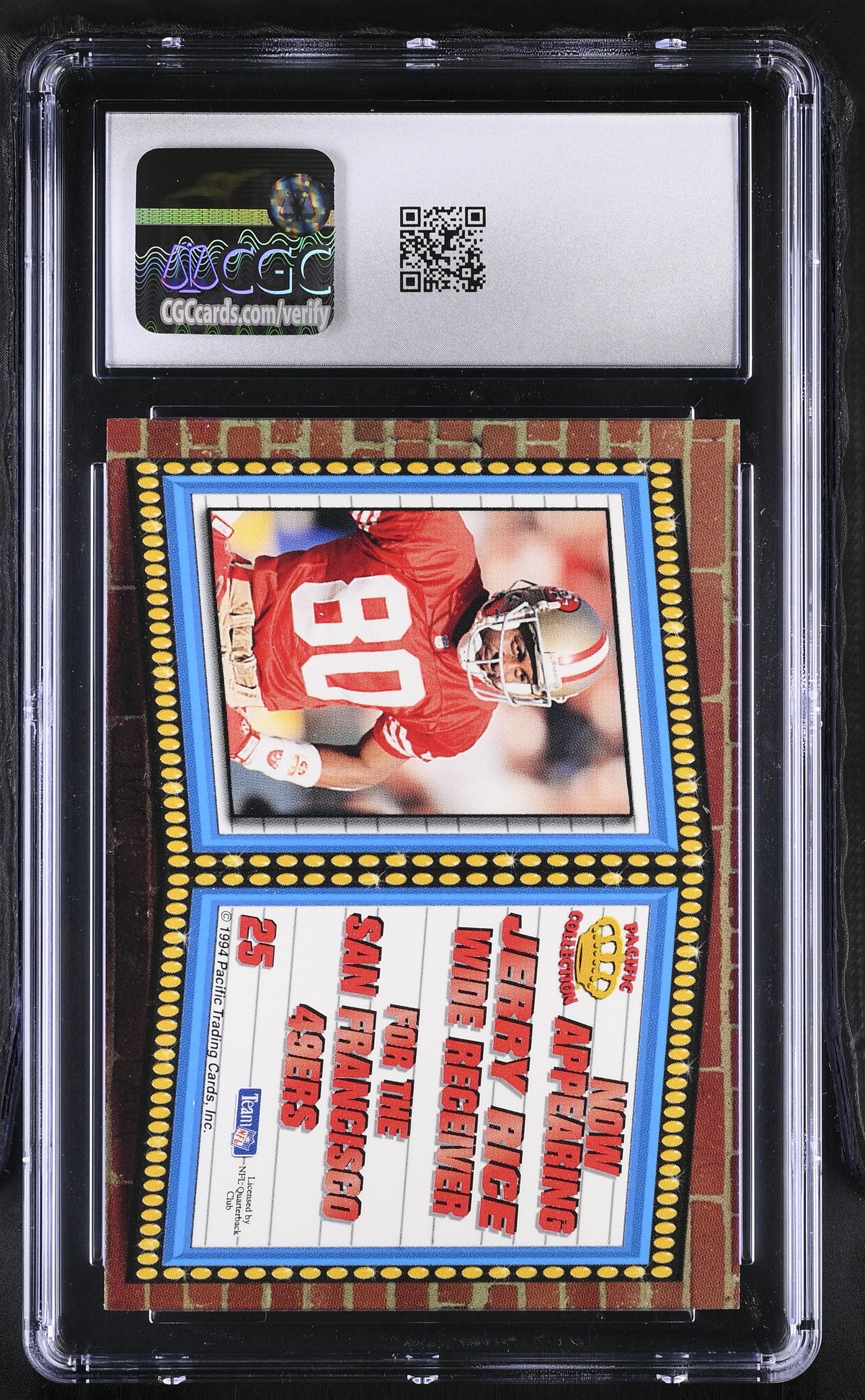 1994 Pacific Crown Collection Jerry Rice Marquee Prisms #25 CGC 9 49ers