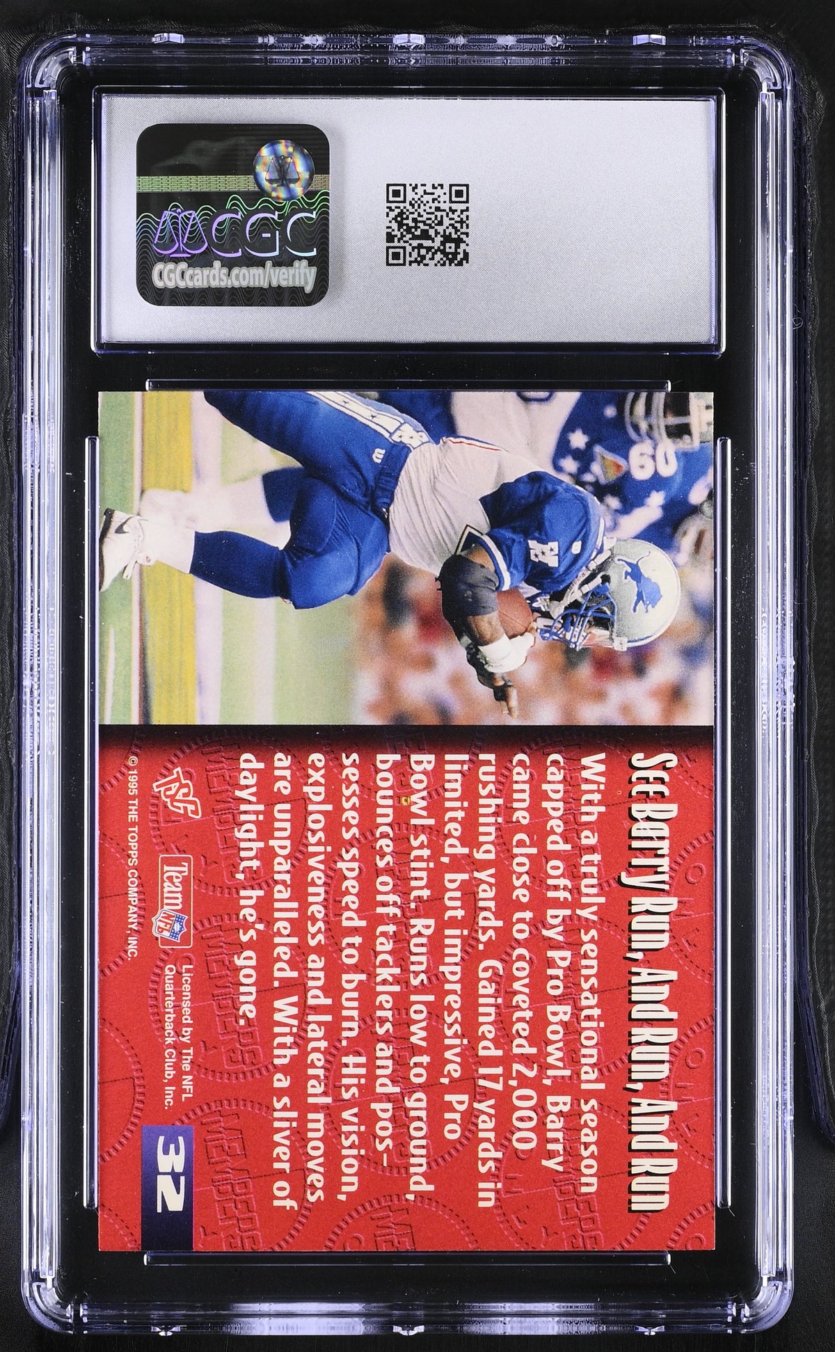 1995 Stadium Club Members Only 50 Barry Sanders #32 CGC 9.5 Detroit Lions