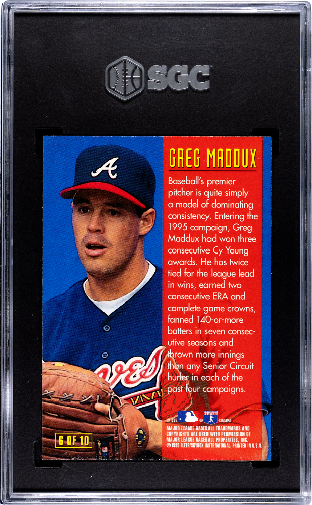 1995 Skybox Emotion Greg Maddux Masters #6 SGC 9