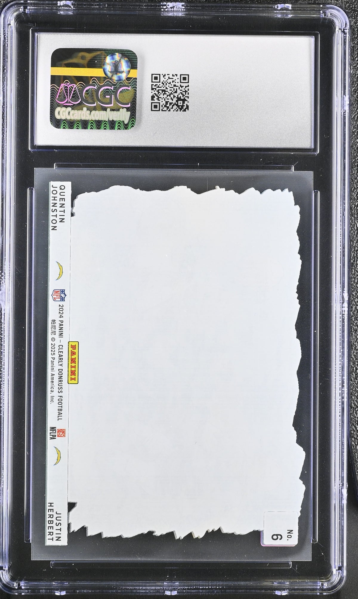 2024 Clearly Donruss Justin Herbert Quentin Johnston Downtown Duos #6 CGC 9.5